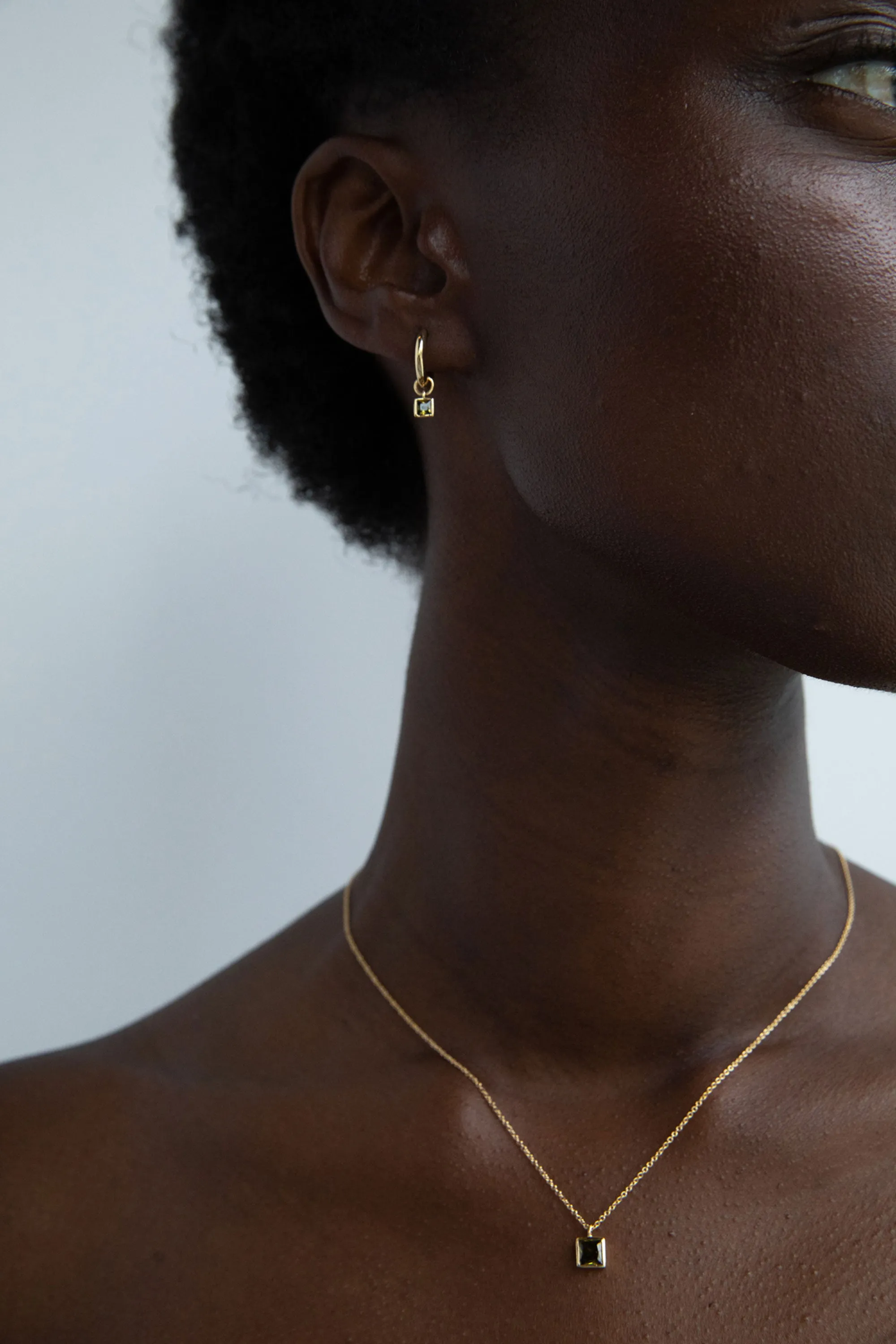 HOOP WITH GEM DROP sold by OAK AND FORT