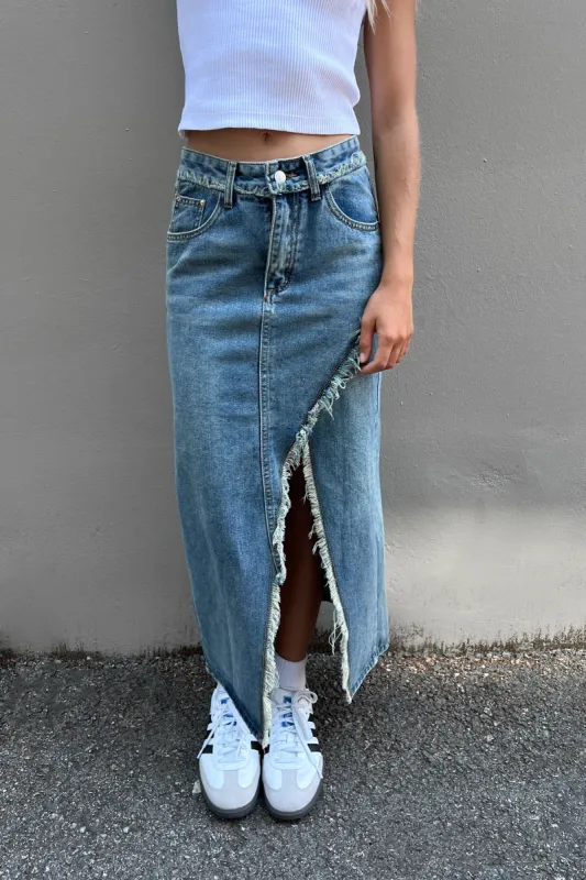 DENIM MAXI SKIRT sold by OAK AND FORT