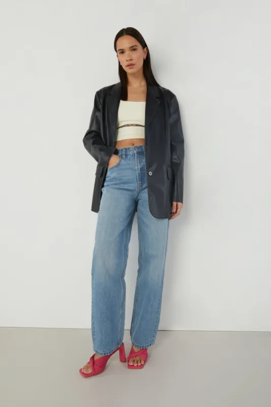 VEGAN LEATHER BLAZER sold by OAK AND FORT