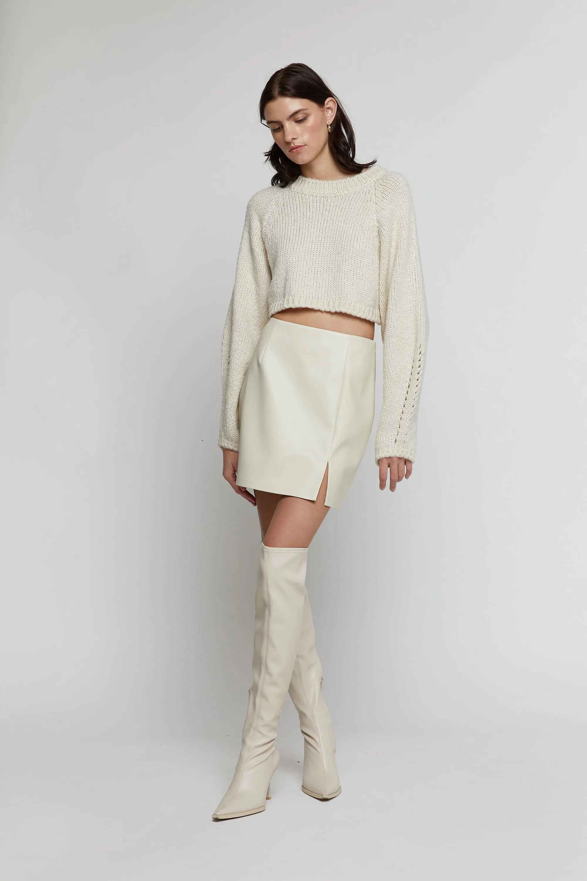 VEGAN LEATHER MINI SKIRT sold by OAK AND FORT product image thumbnail 3