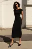 COWL NECKLINE OFF SHOULDER MIDI DRESS sold by OAK AND FORT