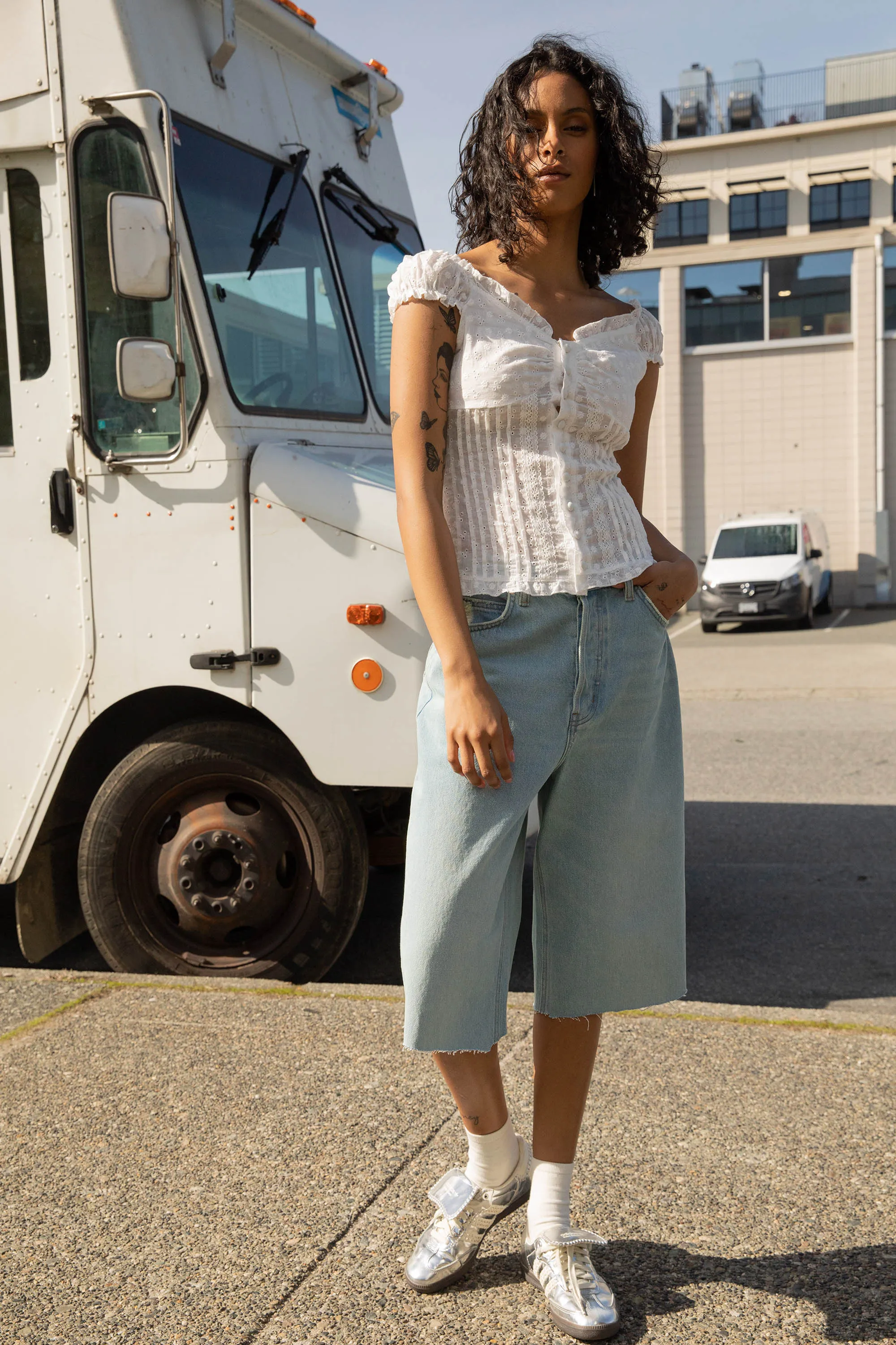 CAP SLEEVE RUCHED BLOUSE sold by OAK AND FORT product image thumbnail 3