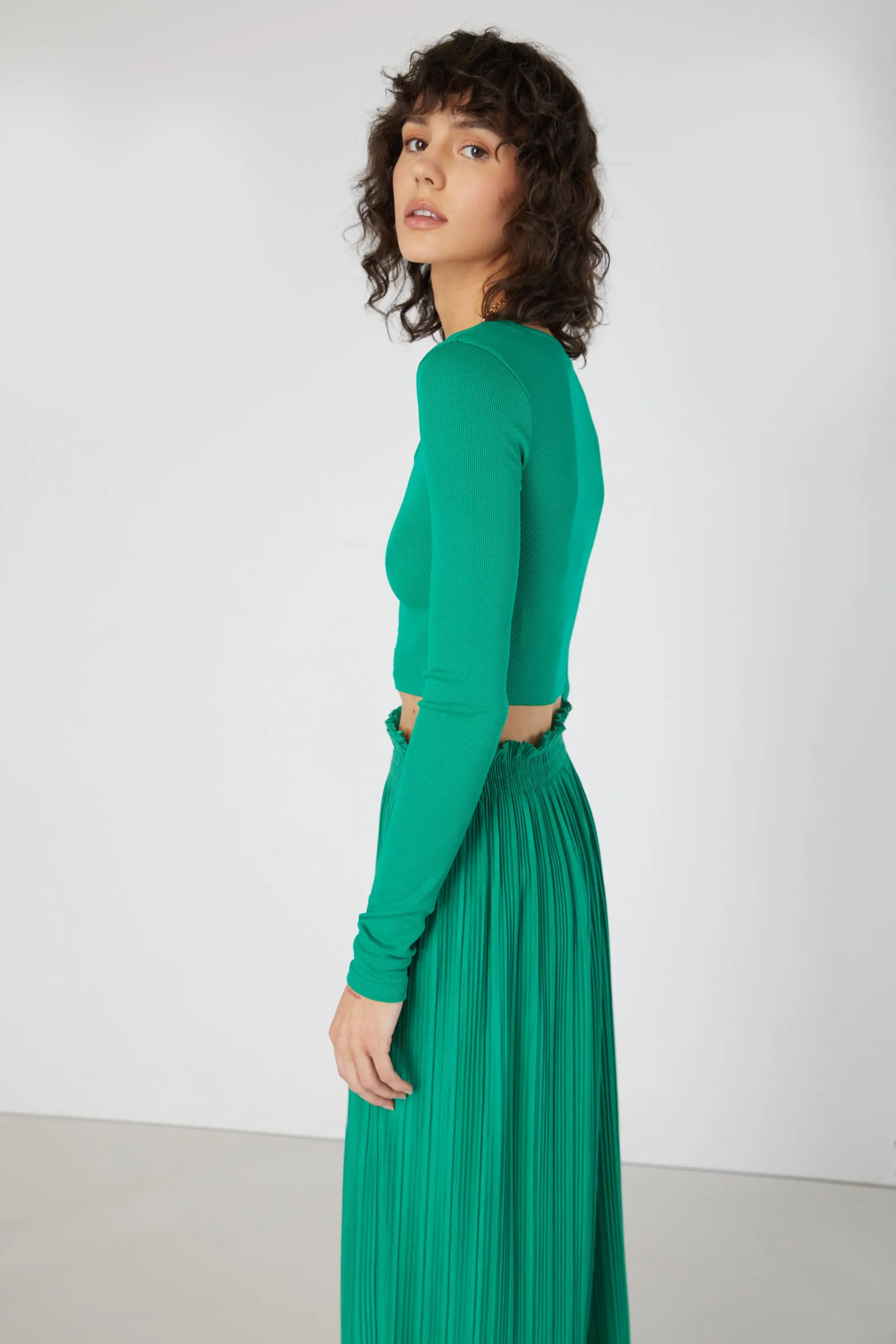 CROPPED LONG SLEEVE TOP sold by OAK AND FORT product image thumbnail 3