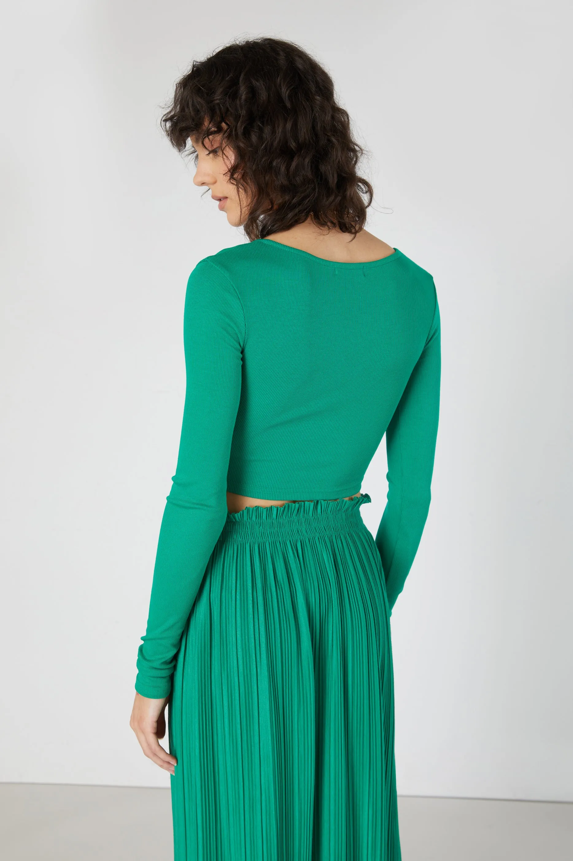 CROPPED LONG SLEEVE TOP sold by OAK AND FORT product image thumbnail 4