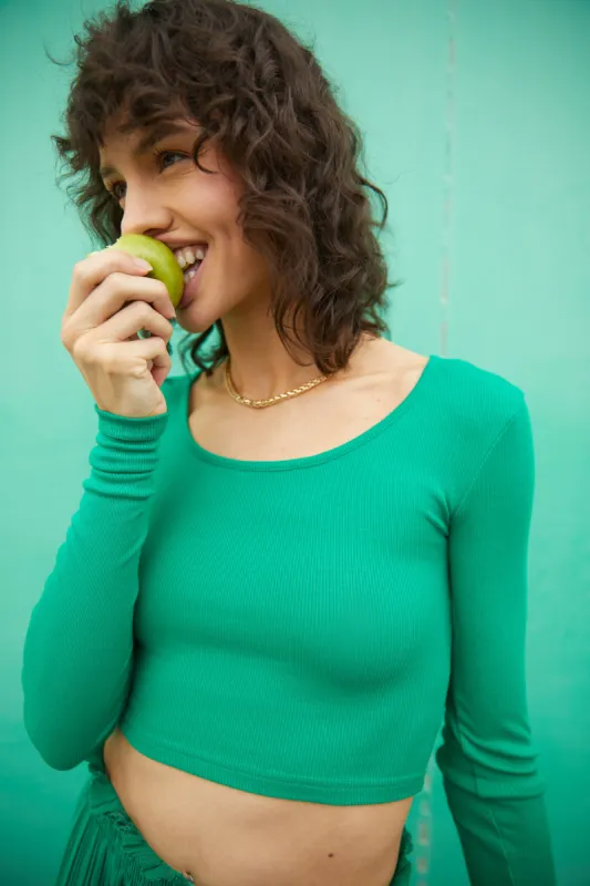 CROPPED LONG SLEEVE TOP sold by OAK AND FORT