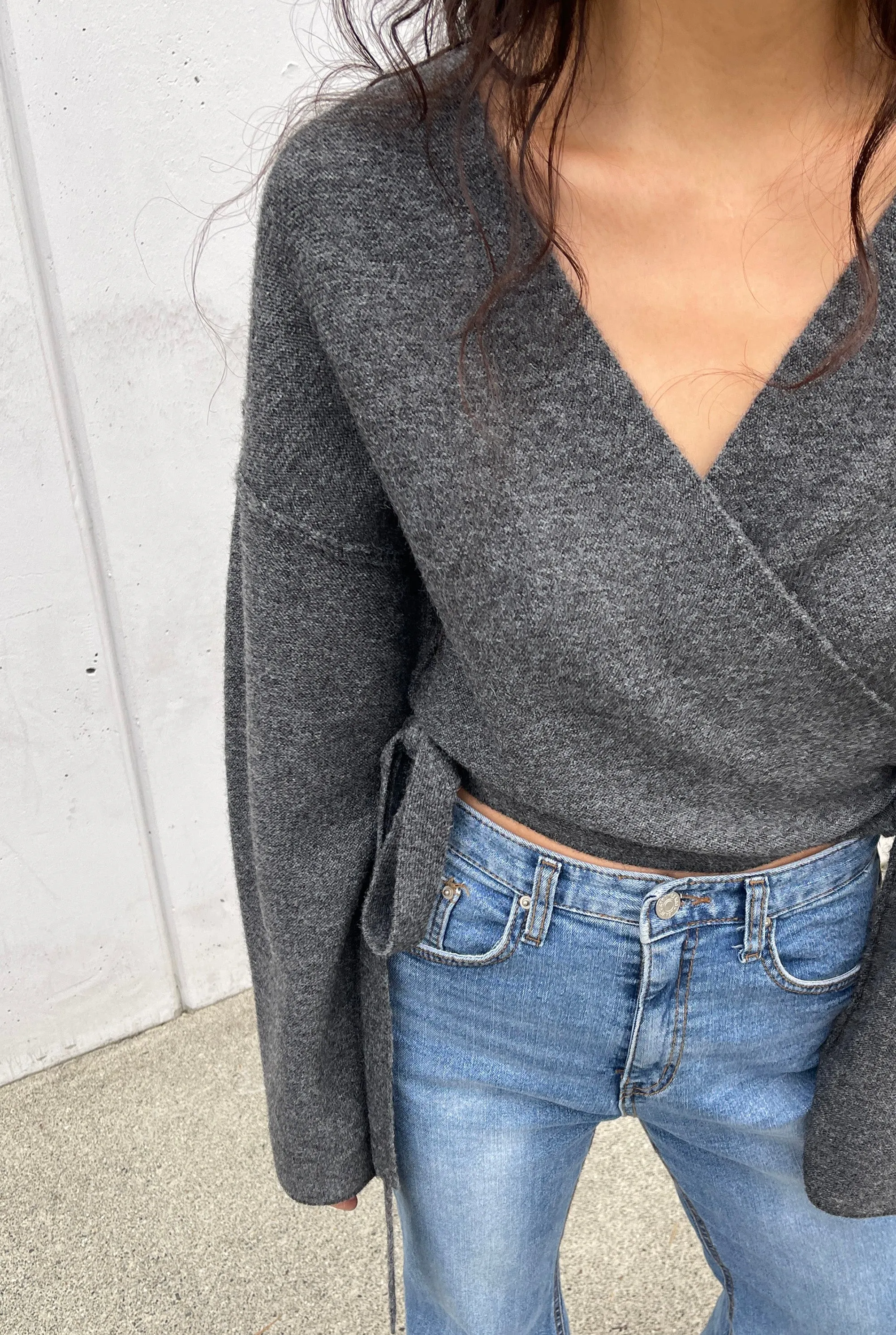 CROPPED WRAP CARDIGAN sold by OAK AND FORT product image thumbnail 3