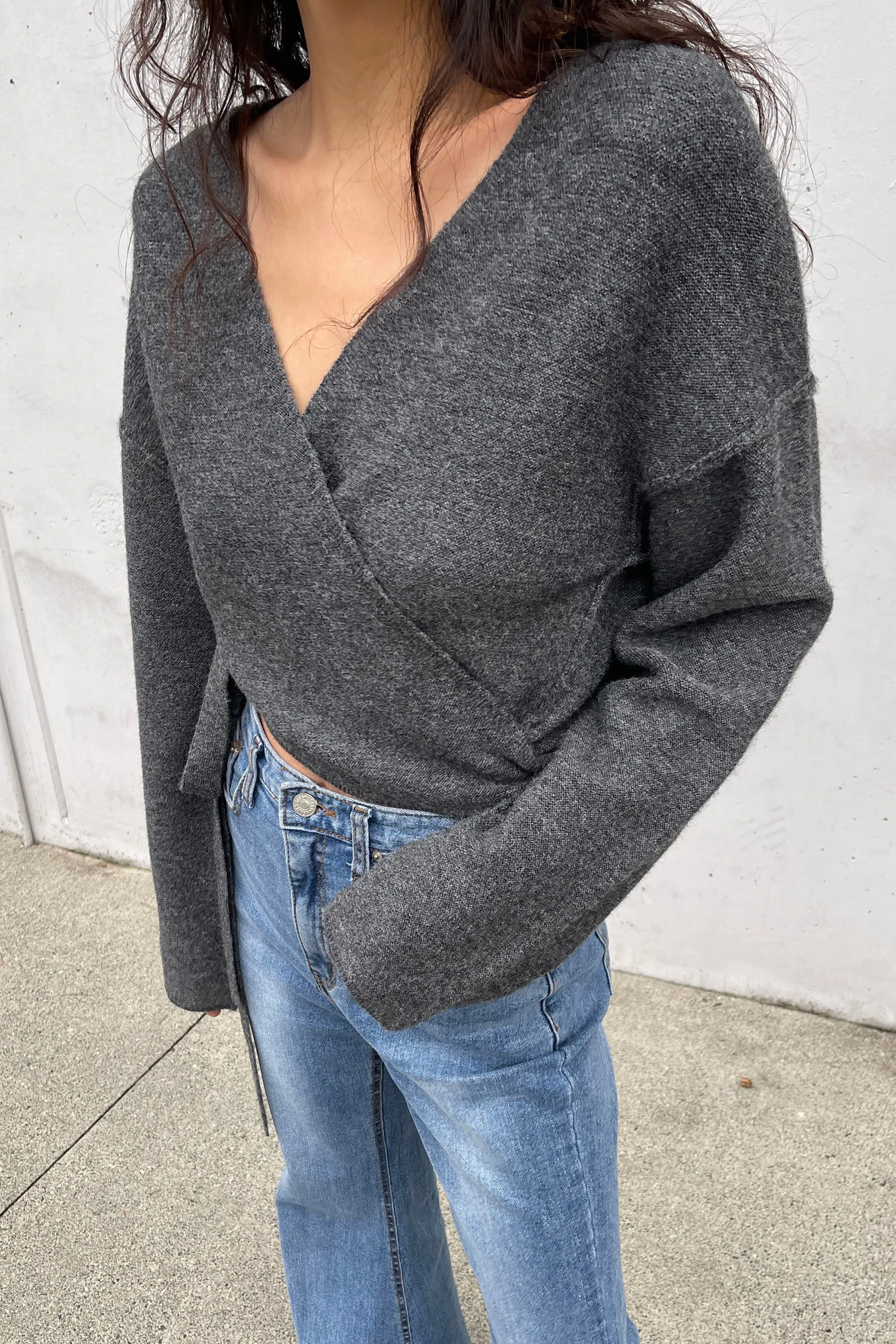 CROPPED WRAP CARDIGAN sold by OAK AND FORT product image thumbnail 4