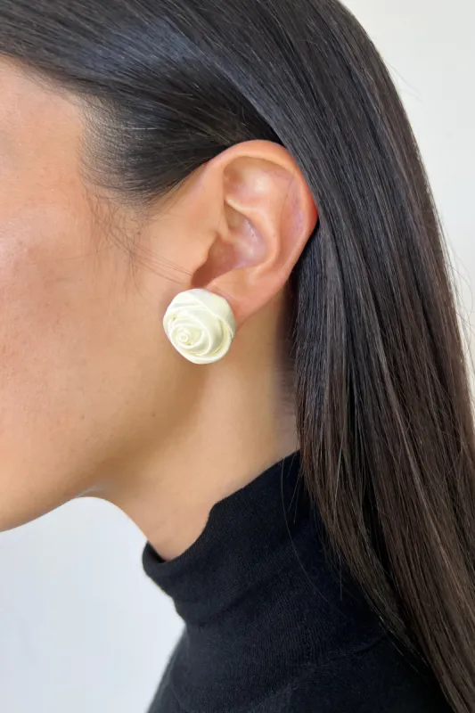 FABRIC ROSE STUD EARRING sold by OAK AND FORT