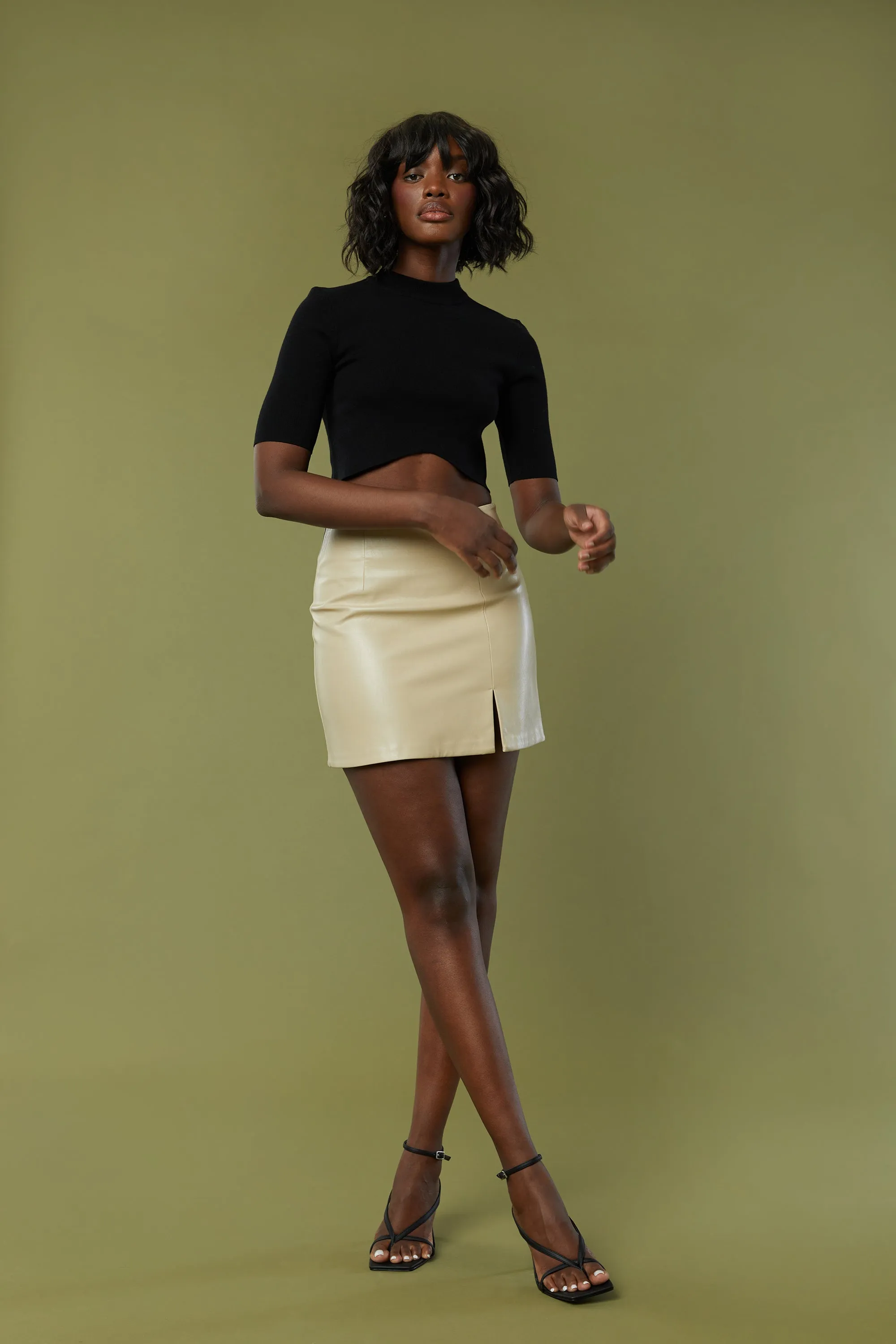 VEGAN LEATHER MINI SKIRT sold by OAK AND FORT