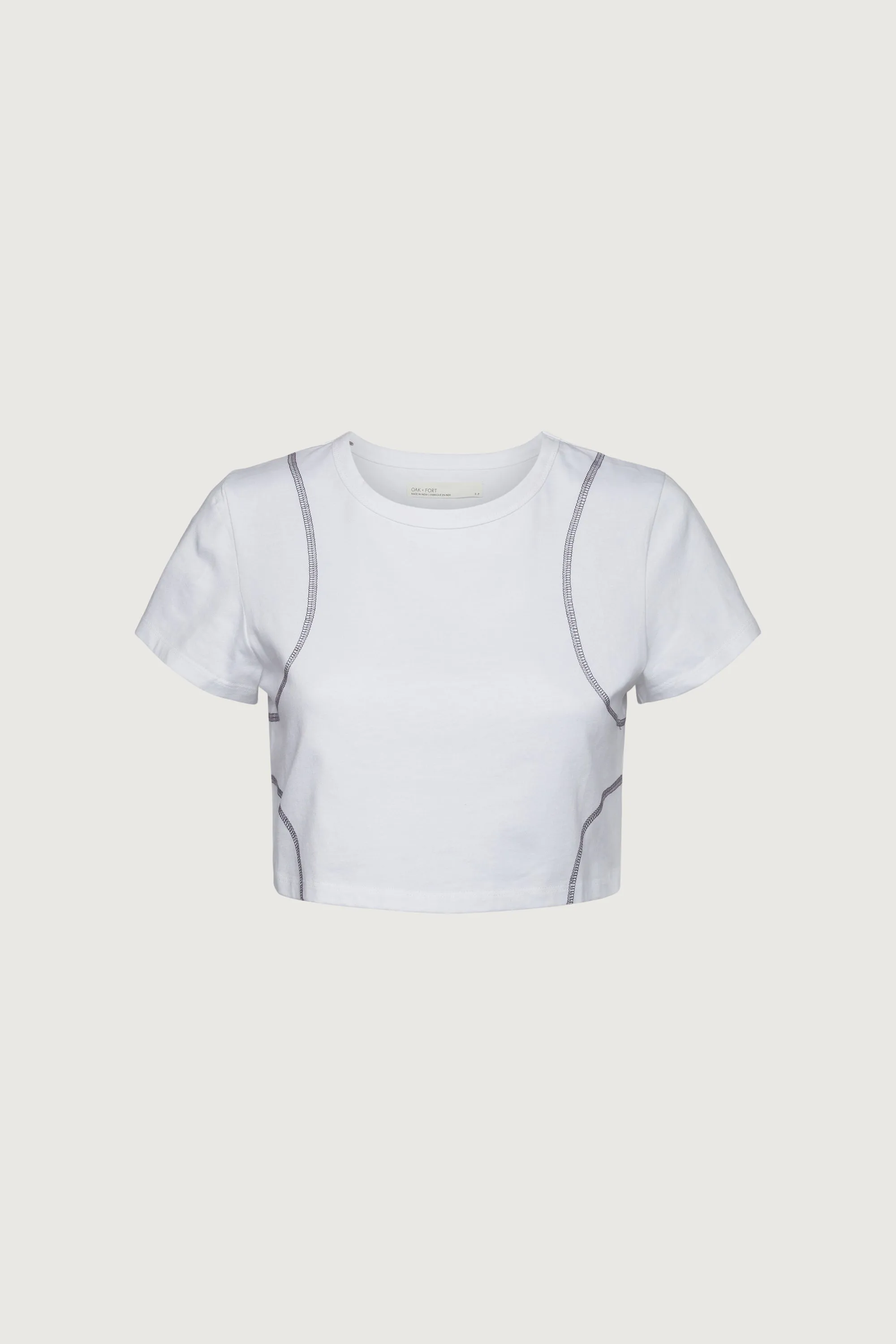 ORGANIC COTTON CROPPED TEE WITH STITCHING sold by OAK AND FORT product image thumbnail 3