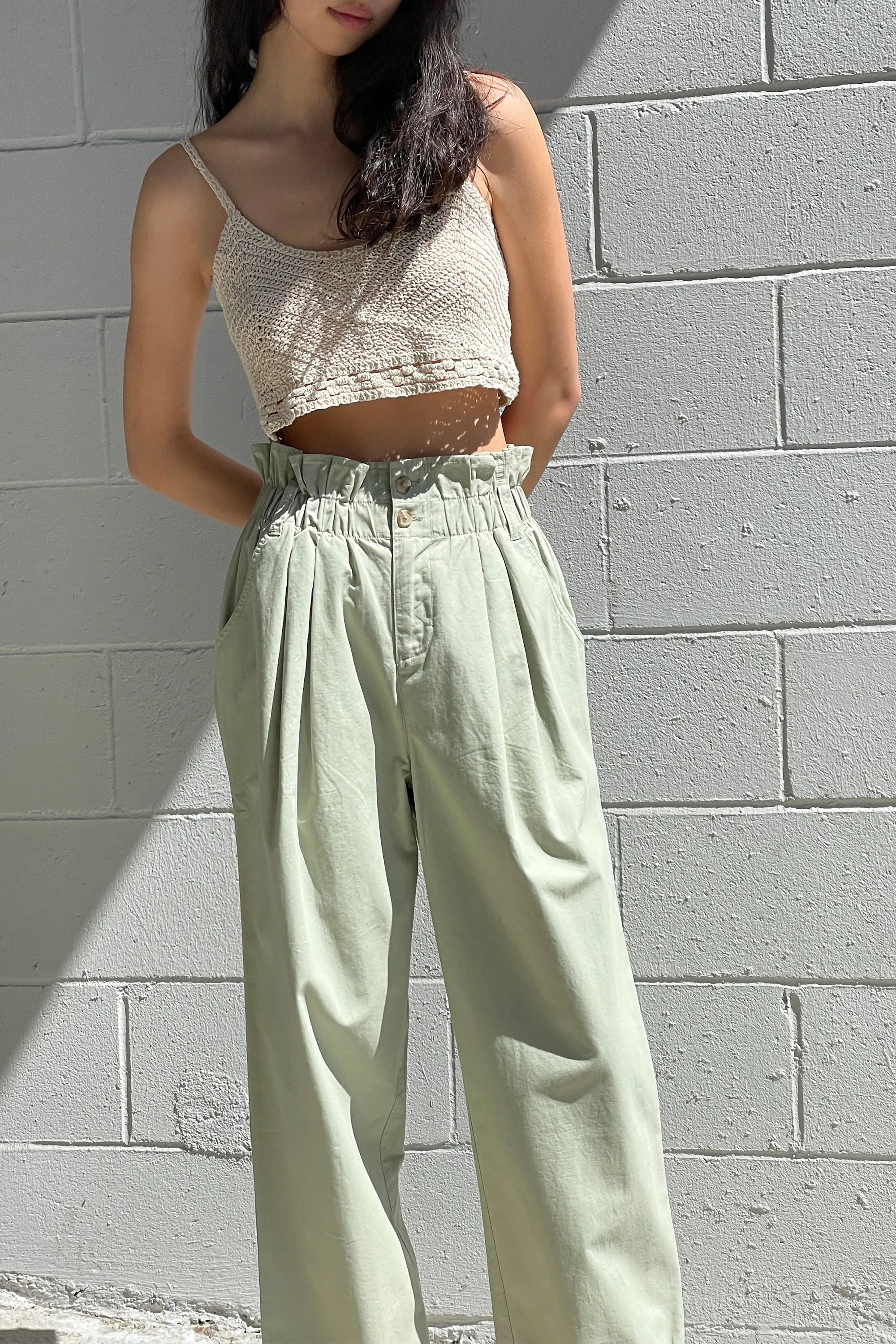 PAPERBAG WAIST PANTS sold by OAK AND FORT