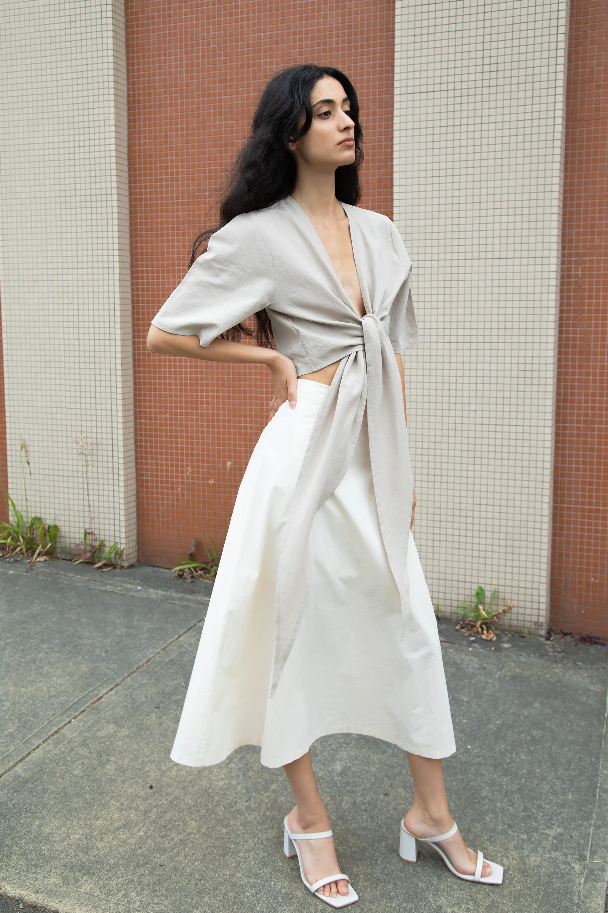 MIDI A-LINE SKIRT sold by OAK AND FORT