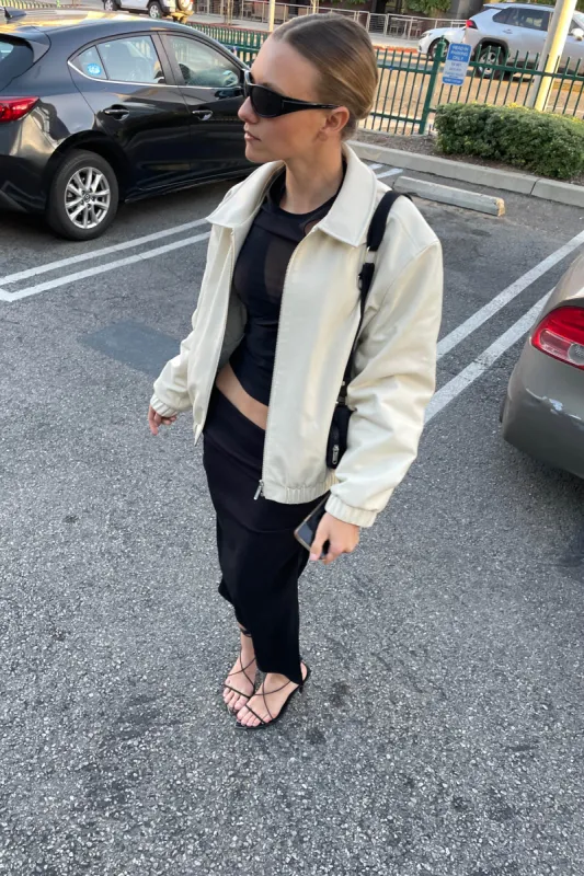 VEGAN LEATHER BOMBER JACKET sold by OAK AND FORT