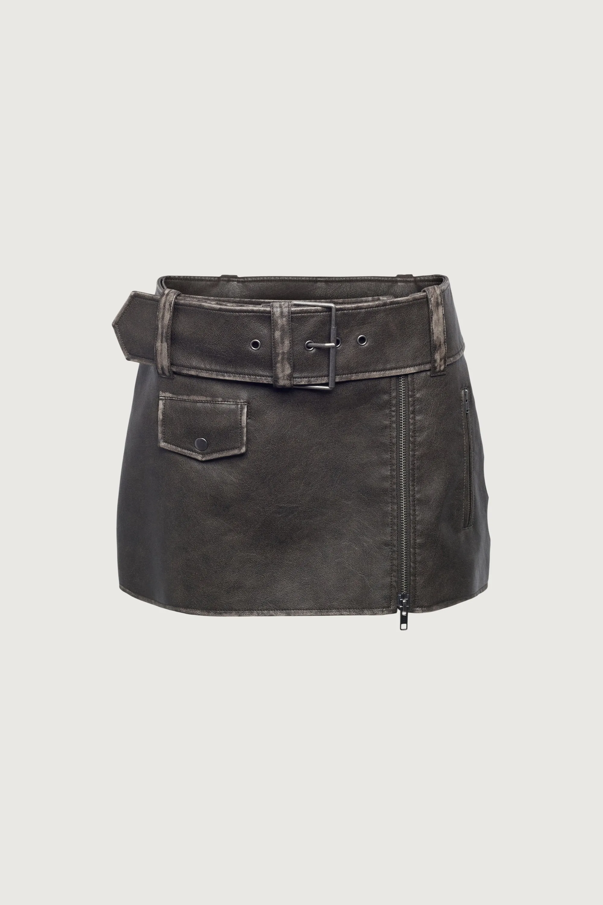 VEGAN LEATHER MOTO MINI SKIRT sold by OAK AND FORT product image thumbnail 5