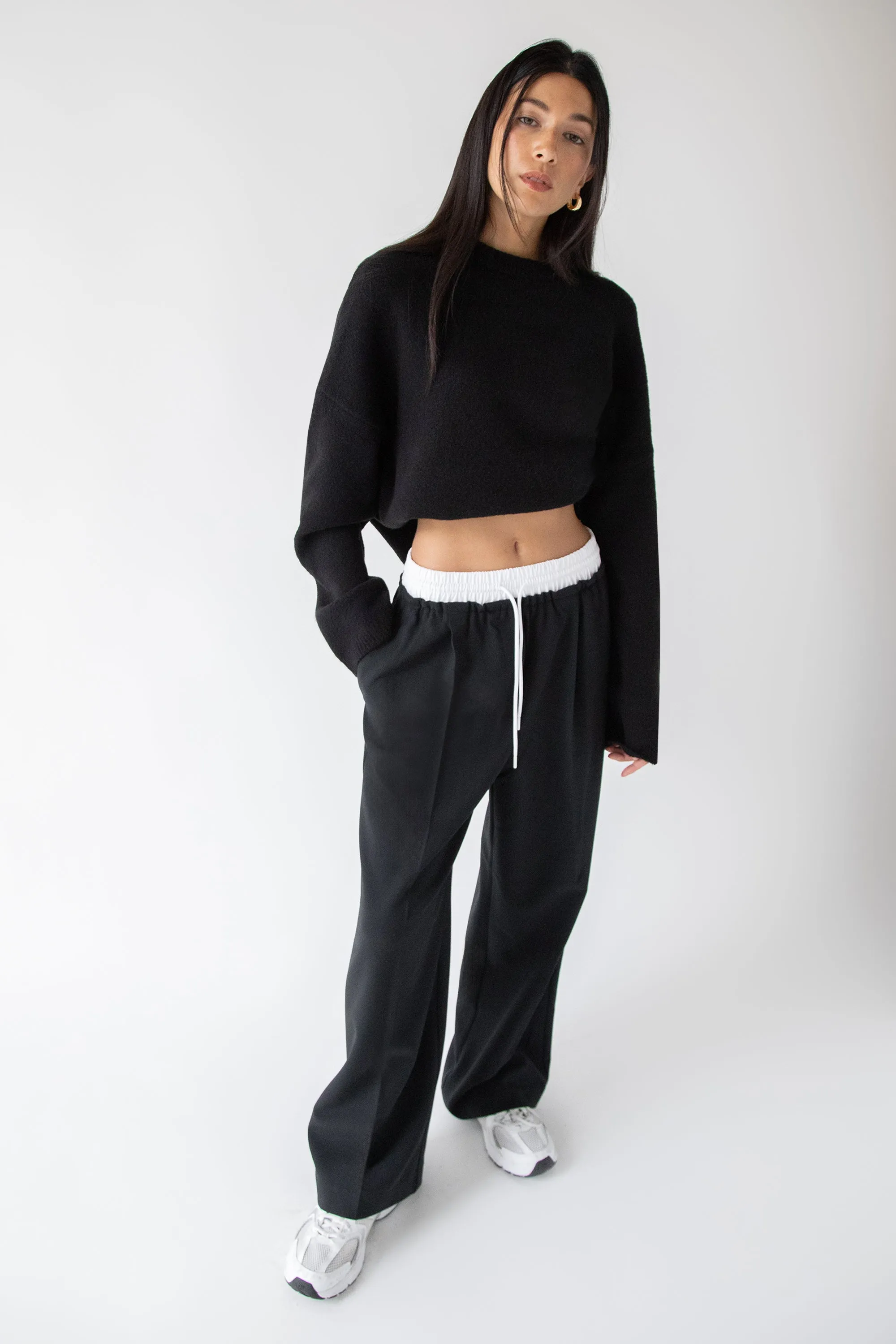 EXPOSED ELASTIC WAISTBAND DRESS PANT sold by OAK AND FORT product image thumbnail 3