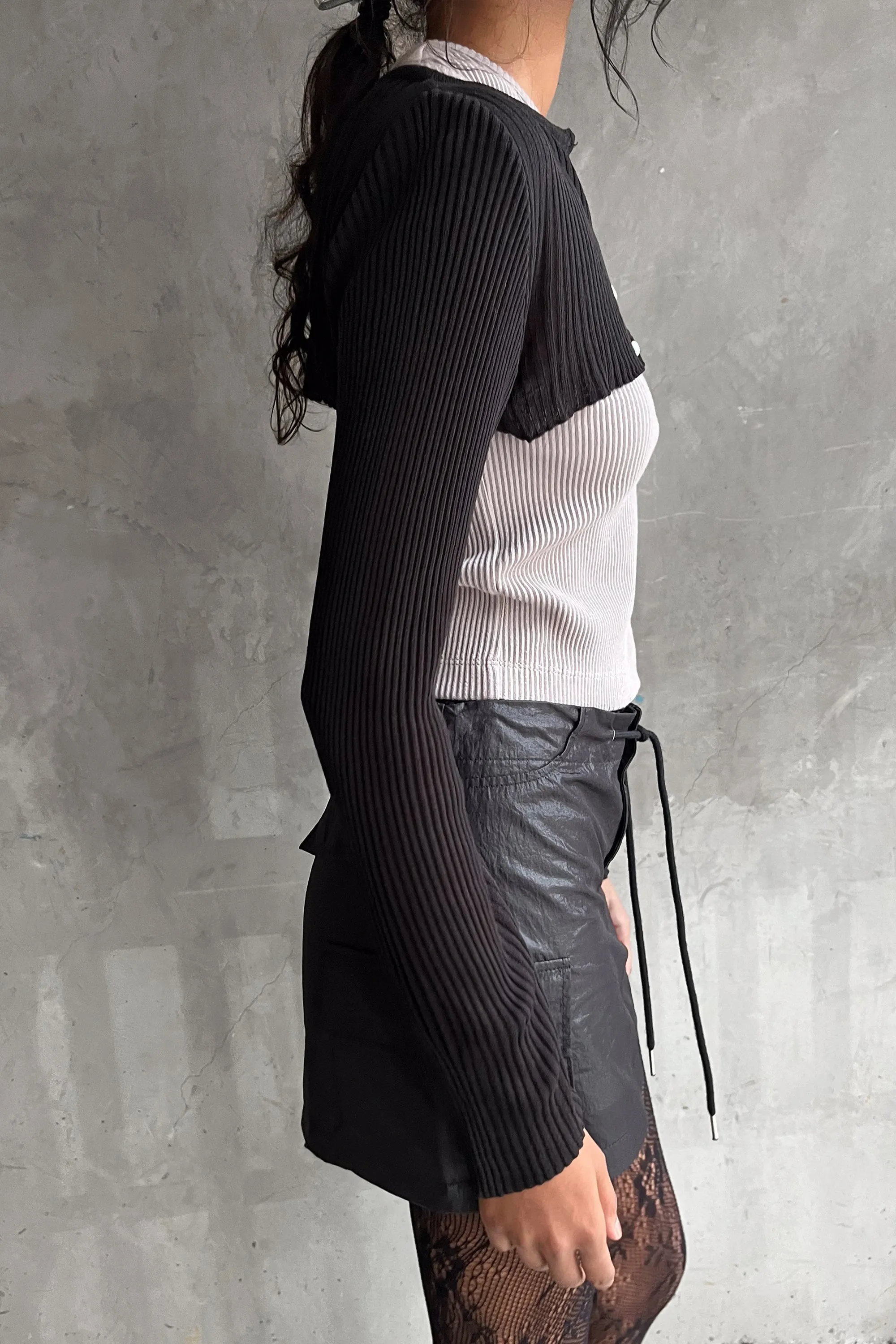 ULTRA CROPPED BUTTON UP TOP sold by OAK AND FORT product image thumbnail 3