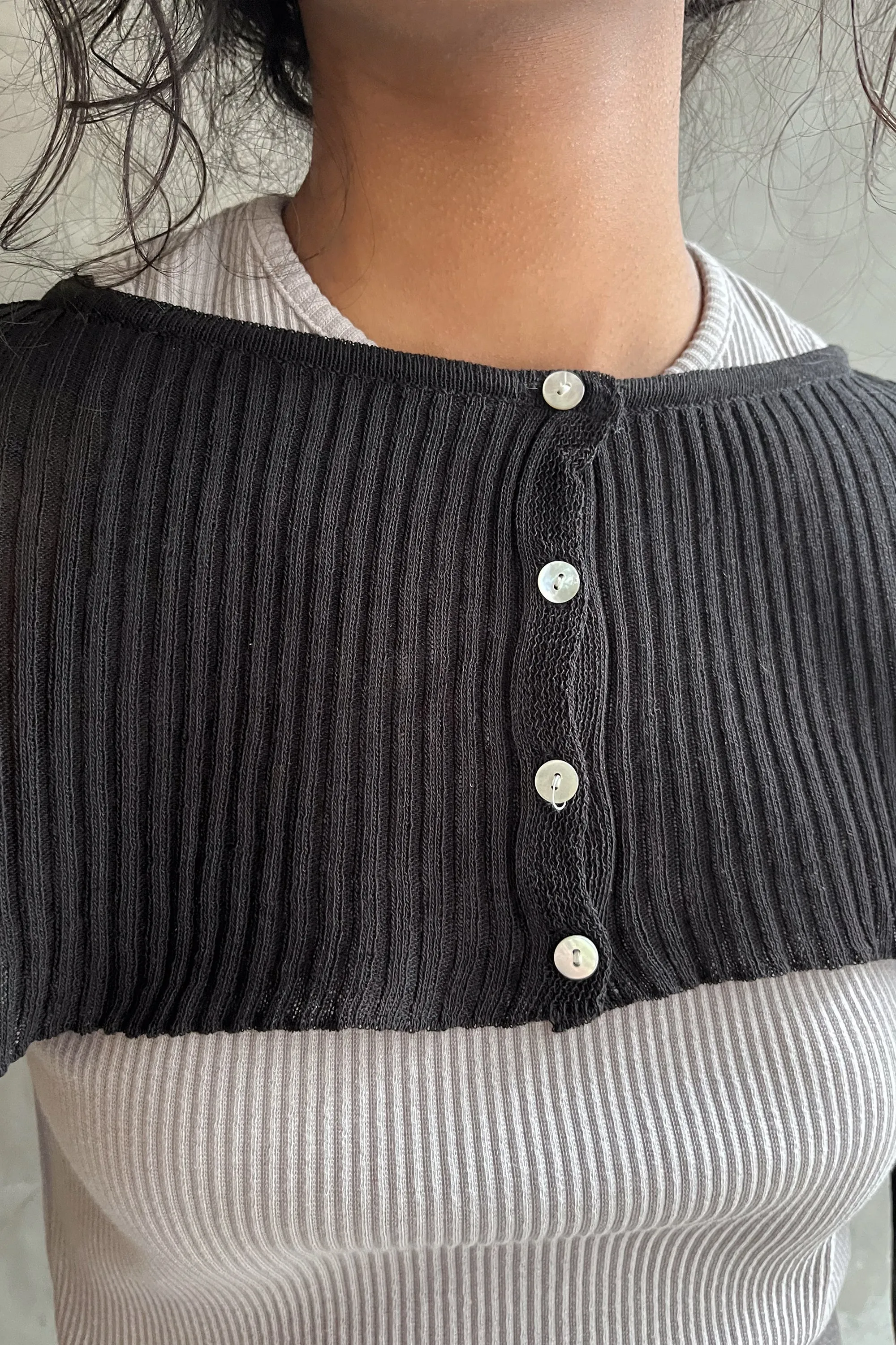 ULTRA CROPPED BUTTON UP TOP sold by OAK AND FORT product image thumbnail 4