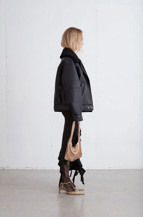 OVERSIZED SHERPA AVIATOR JACKET sold by OAK AND FORT product image thumbnail 4