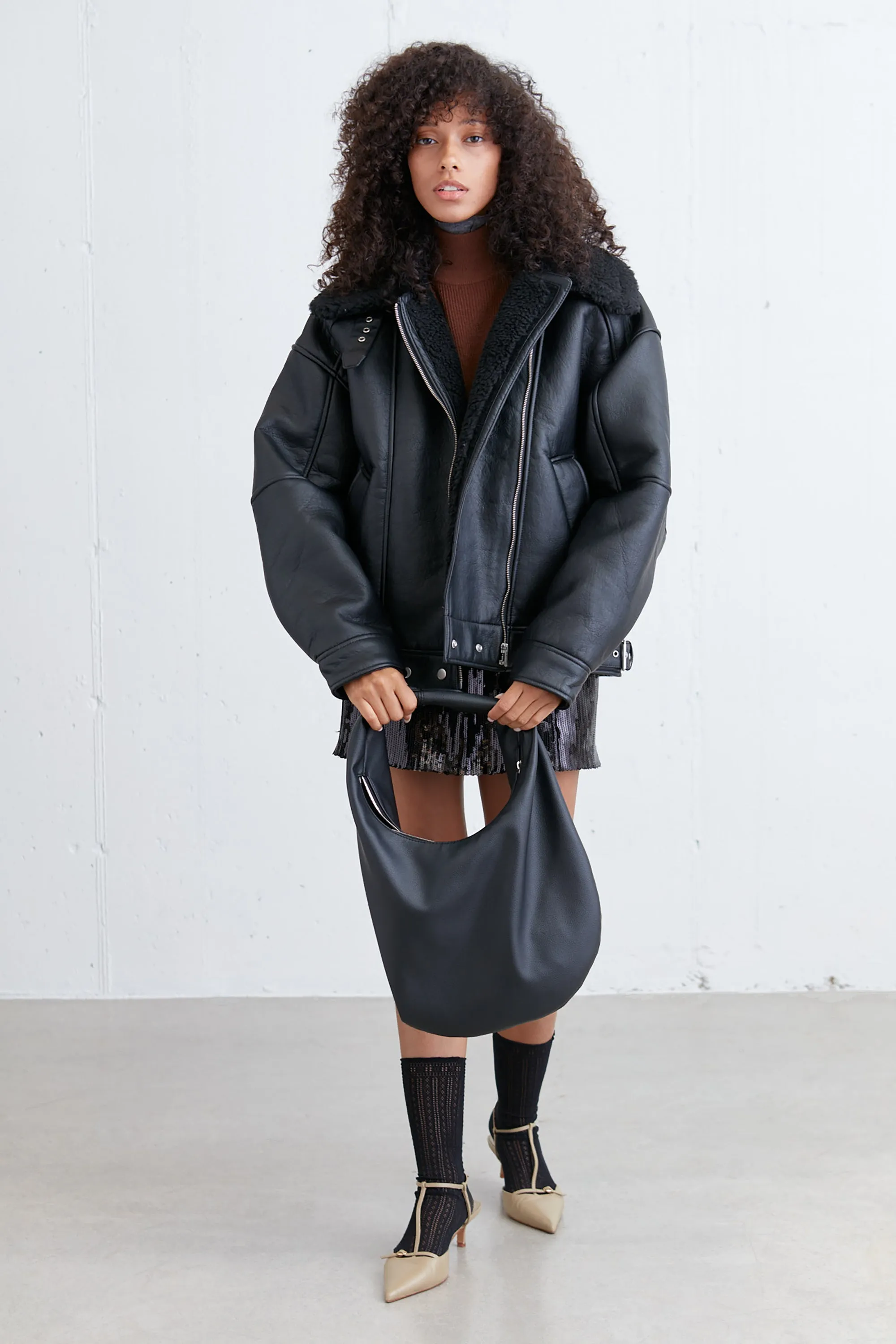 OVERSIZED SHERPA AVIATOR JACKET sold by OAK AND FORT product image thumbnail 3