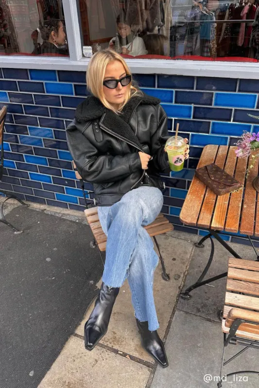 OVERSIZED SHERPA AVIATOR JACKET sold by OAK AND FORT