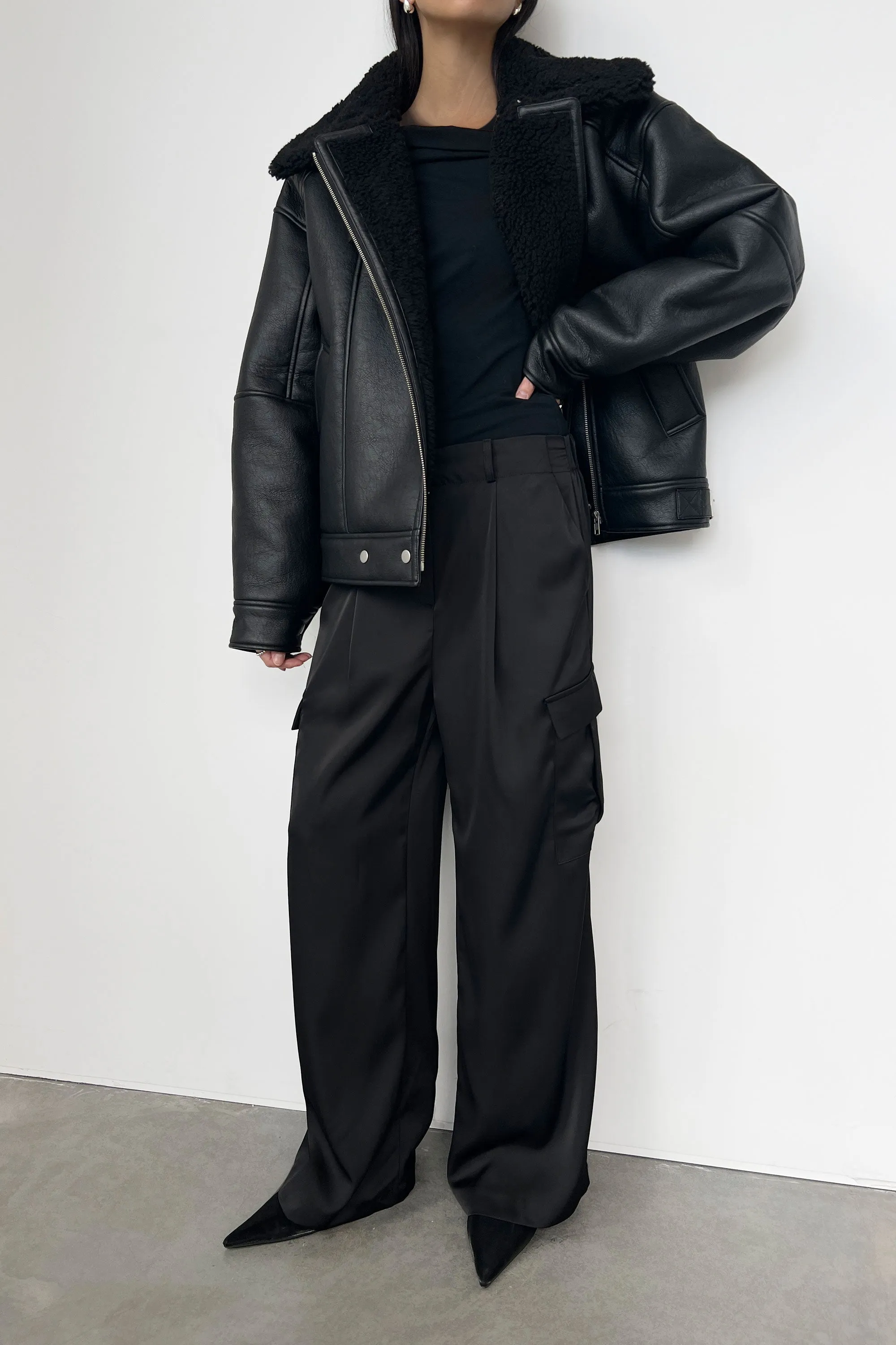 SATIN TROUSERS WITH CARGO POCKETS sold by OAK AND FORT product image thumbnail 3