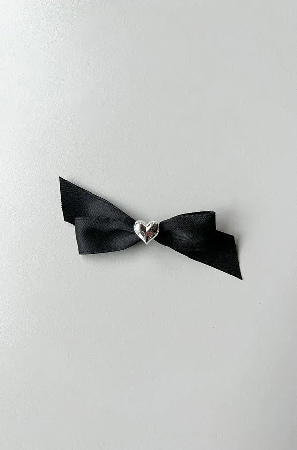 BOW HAIR CLIP WITH BUBBLE HEART PENDANT sold by OAK AND FORT product image thumbnail 4