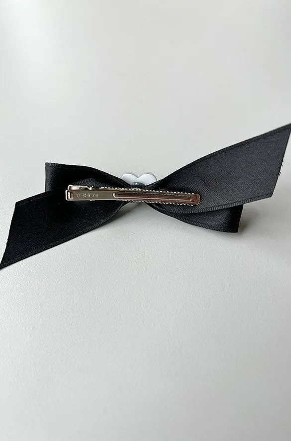 BOW HAIR CLIP WITH BUBBLE HEART PENDANT sold by OAK AND FORT product image thumbnail 3