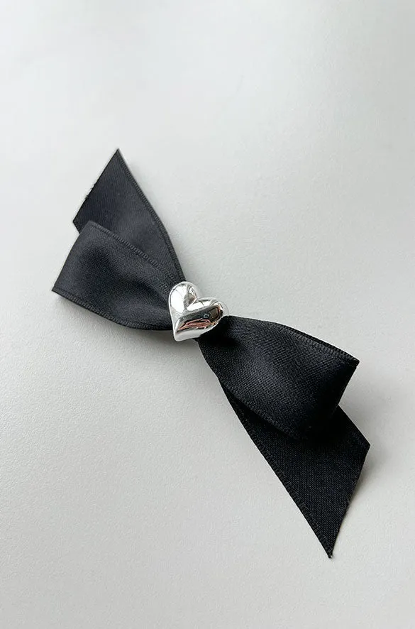 BOW HAIR CLIP WITH BUBBLE HEART PENDANT sold by OAK AND FORT product image thumbnail 2
