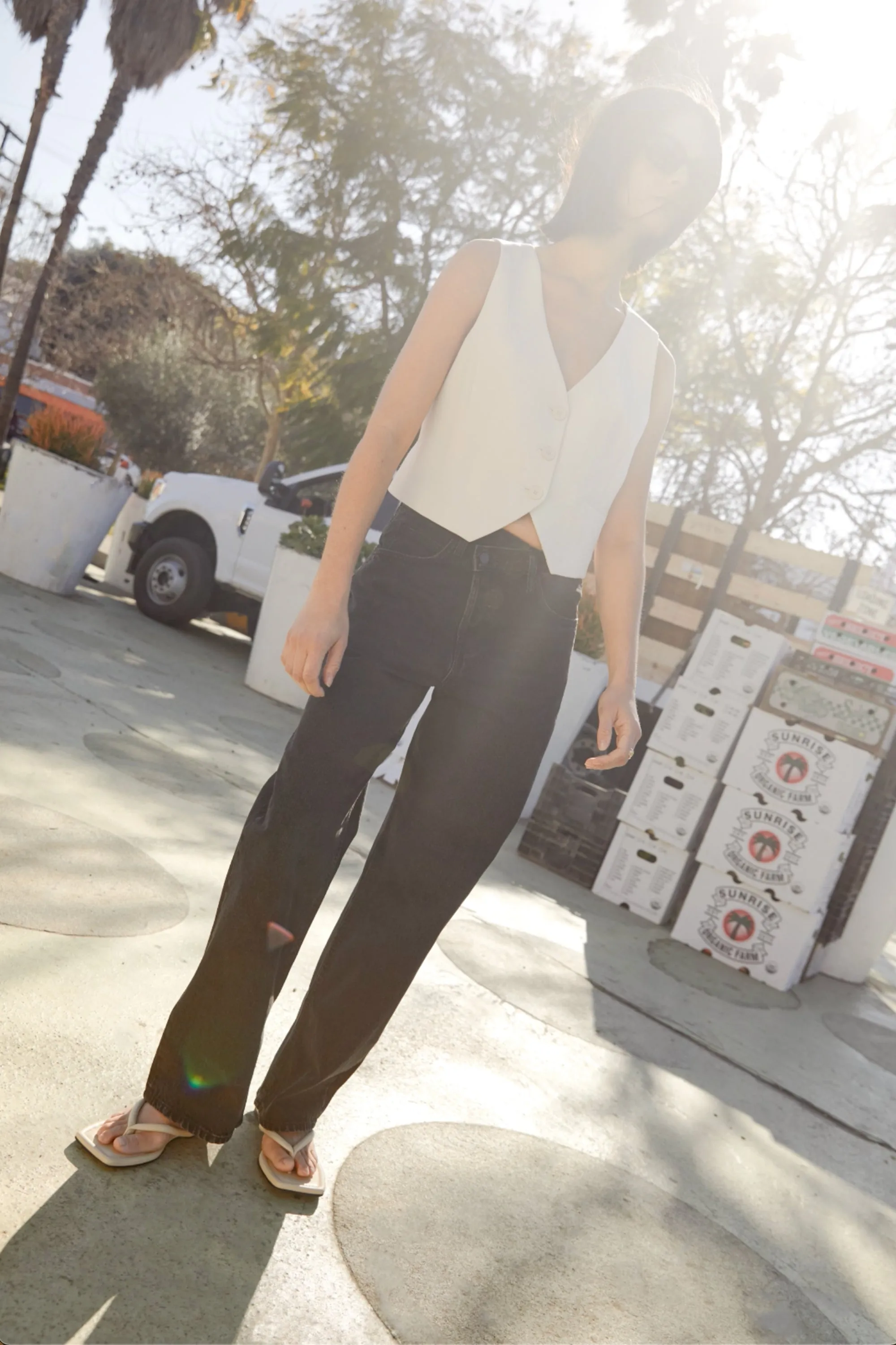 BLACK CROSSFRONT STRAIGHT LEG JEAN sold by OAK AND FORT product image thumbnail 4