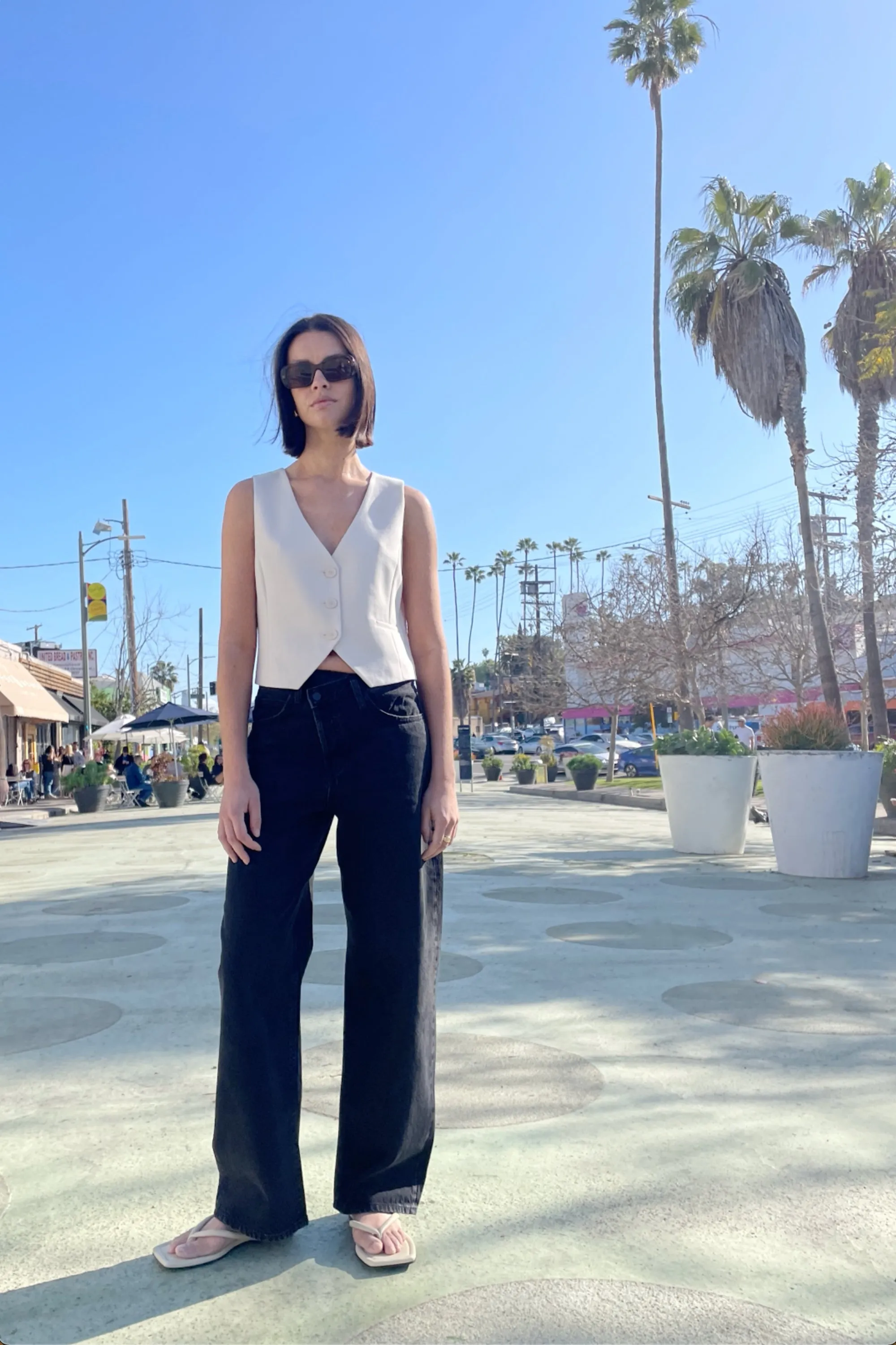 BLACK CROSSFRONT STRAIGHT LEG JEAN sold by OAK AND FORT product image thumbnail 2