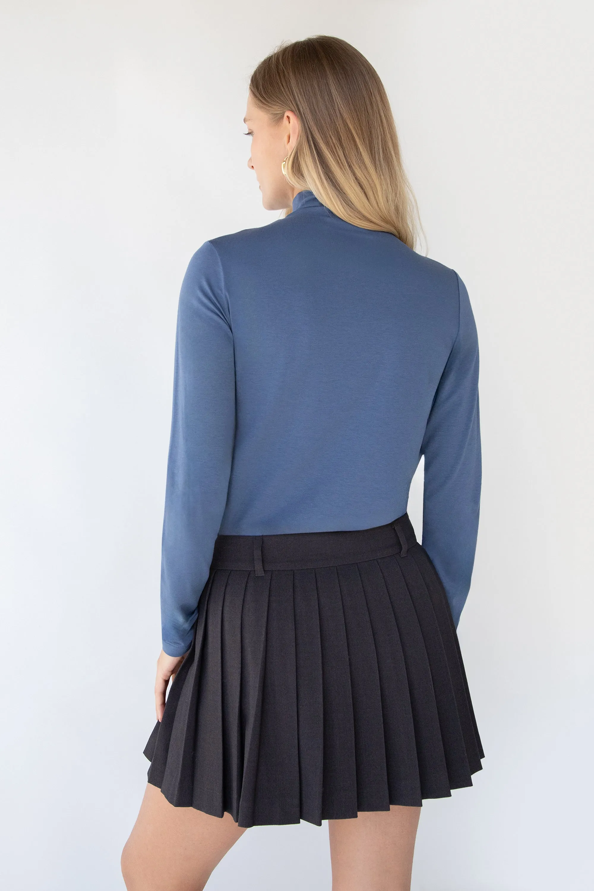 PLEATED SUITING MINI SKIRT sold by OAK AND FORT product image thumbnail 5
