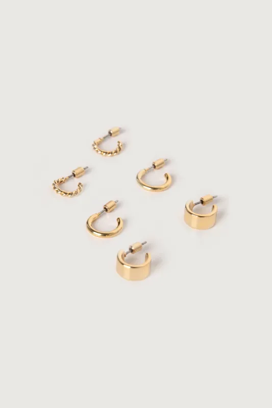 SMALL HOOP TRIO SET sold by OAK AND FORT