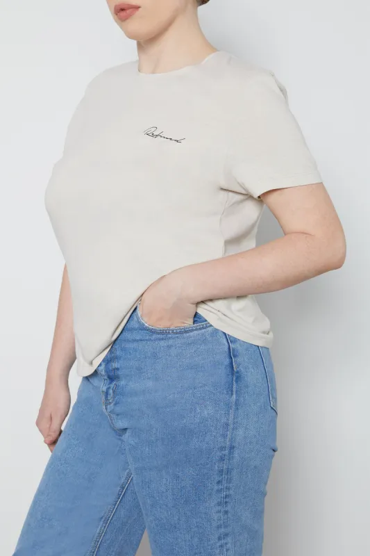 REFINED SCRIPT TEE sold by OAK AND FORT