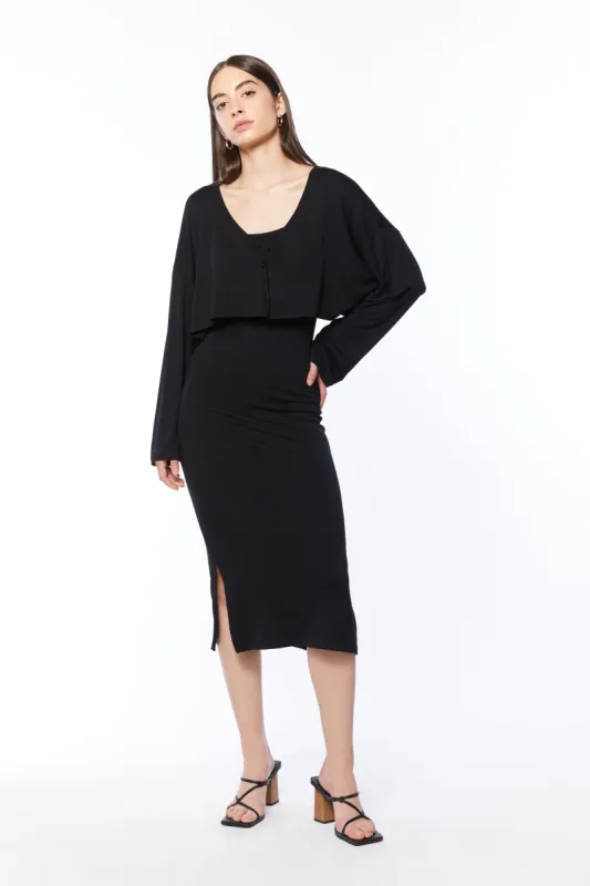 CROPPED CARDIGAN AND DRESS SET sold by OAK AND FORT
