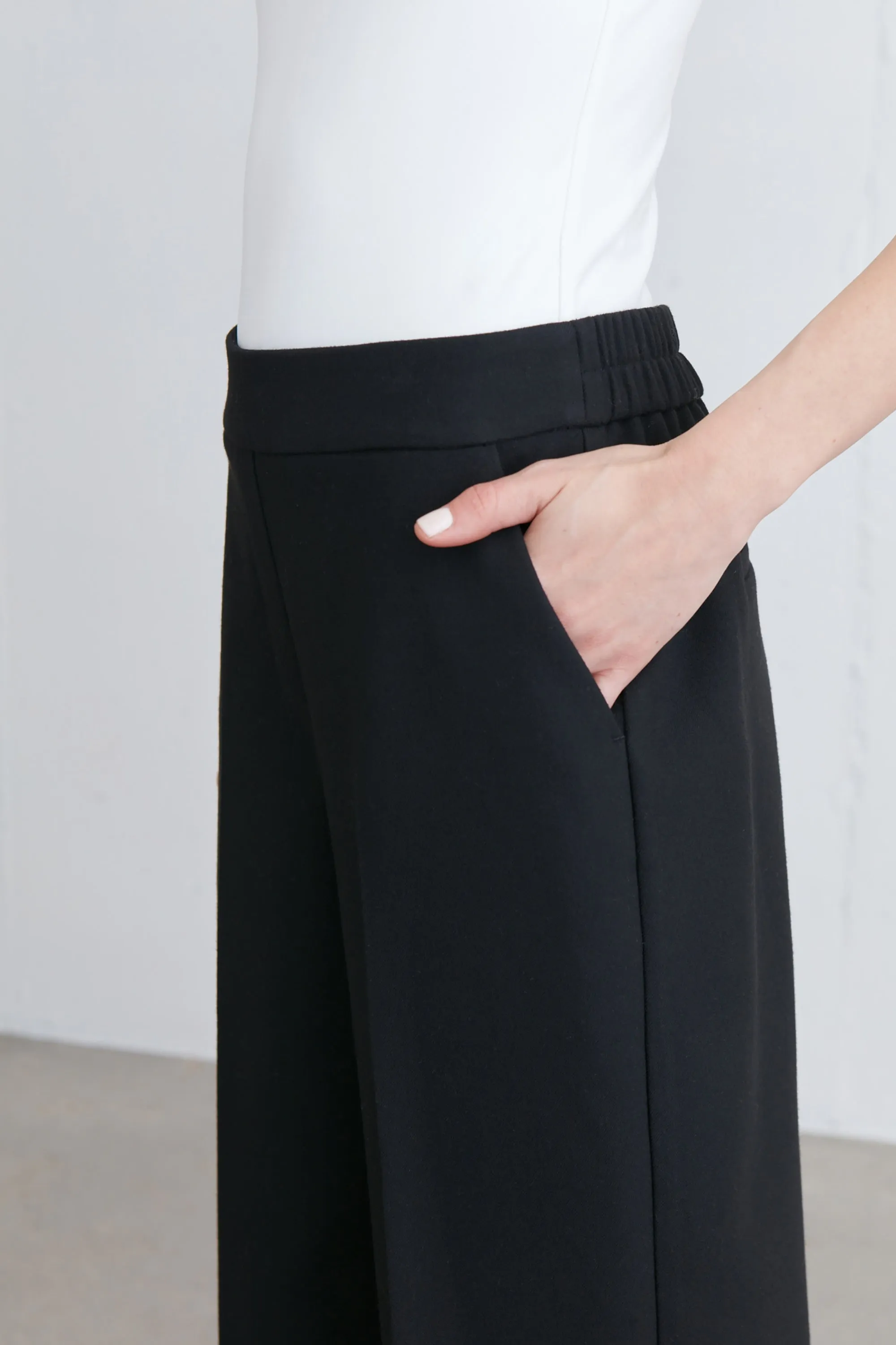 CROPPED HALF ELASTIC WAIST PANT sold by OAK AND FORT product image thumbnail 2