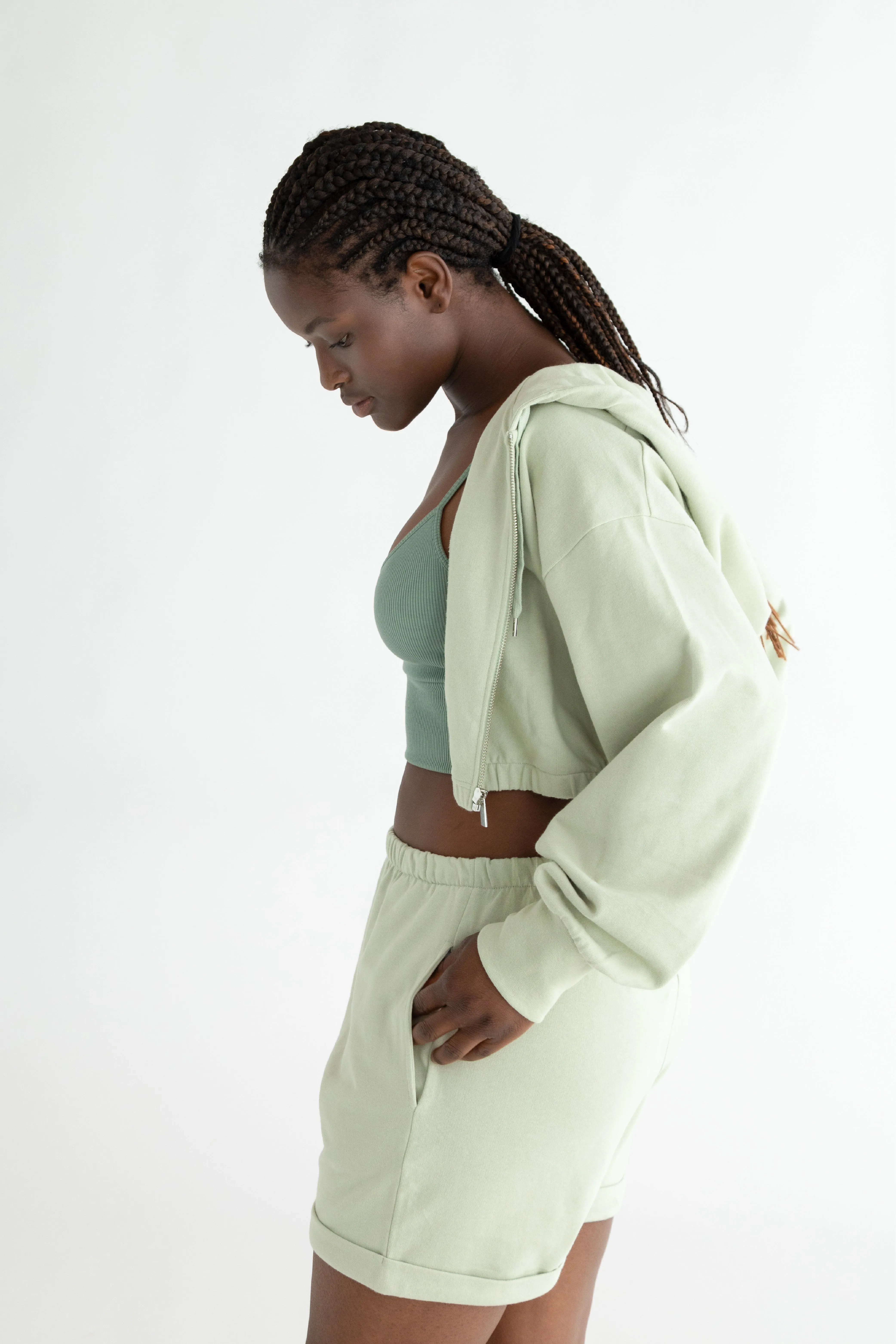 CROPPED ZIP-UP HOODIE sold by OAK AND FORT product image thumbnail 2