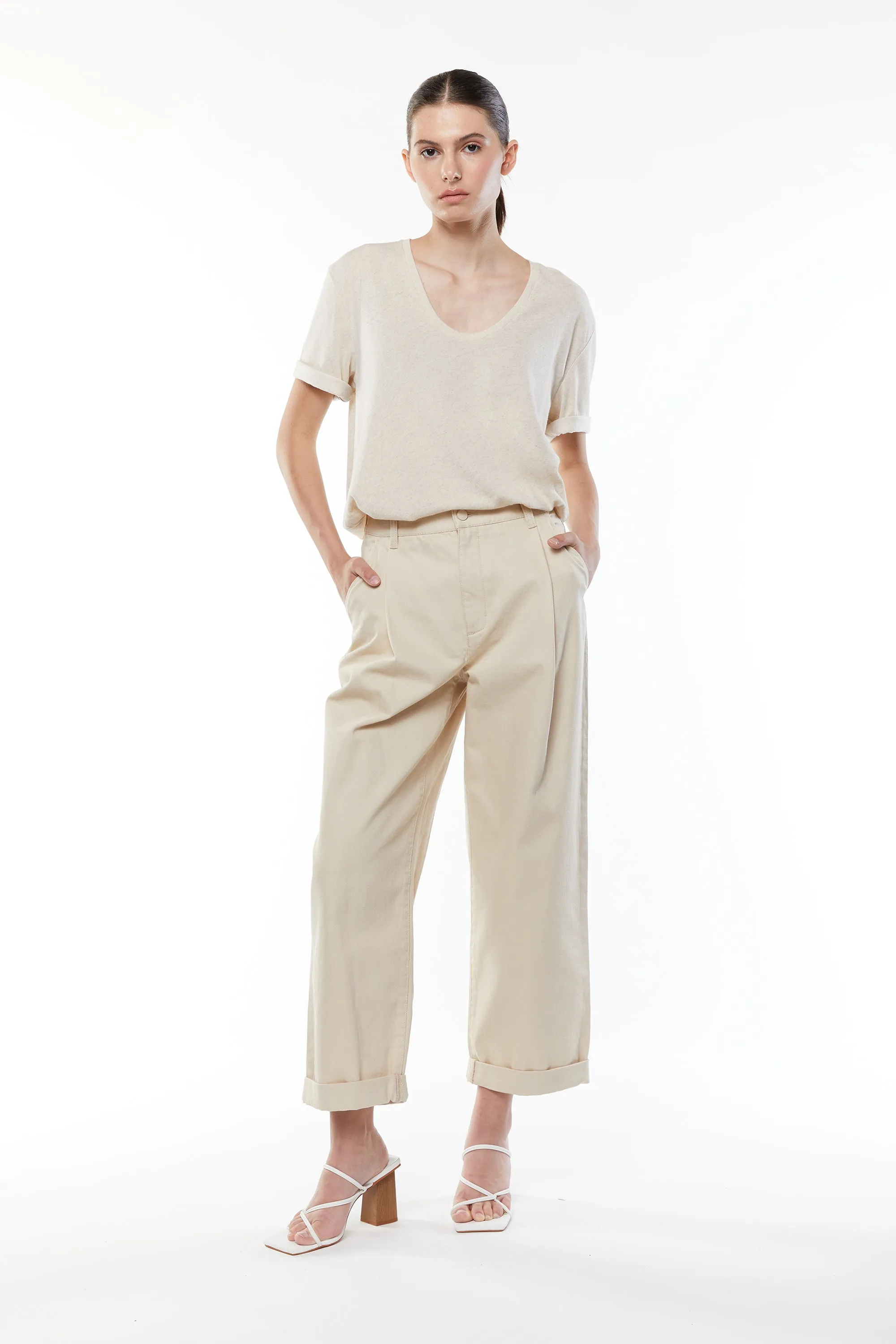 LINEN BLEND T-SHIRT sold by OAK AND FORT