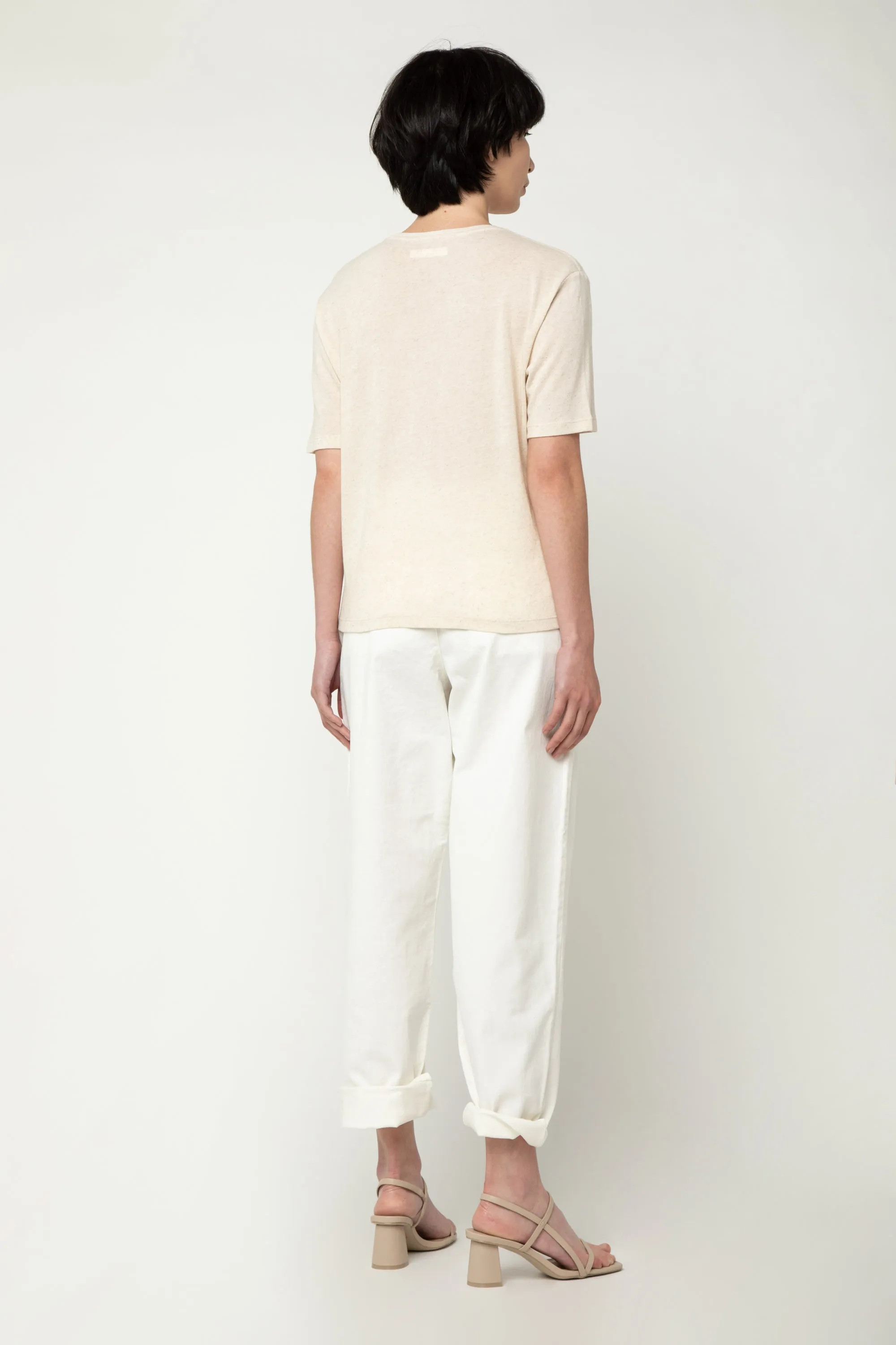 LINEN BLEND T-SHIRT sold by OAK AND FORT product image thumbnail 3