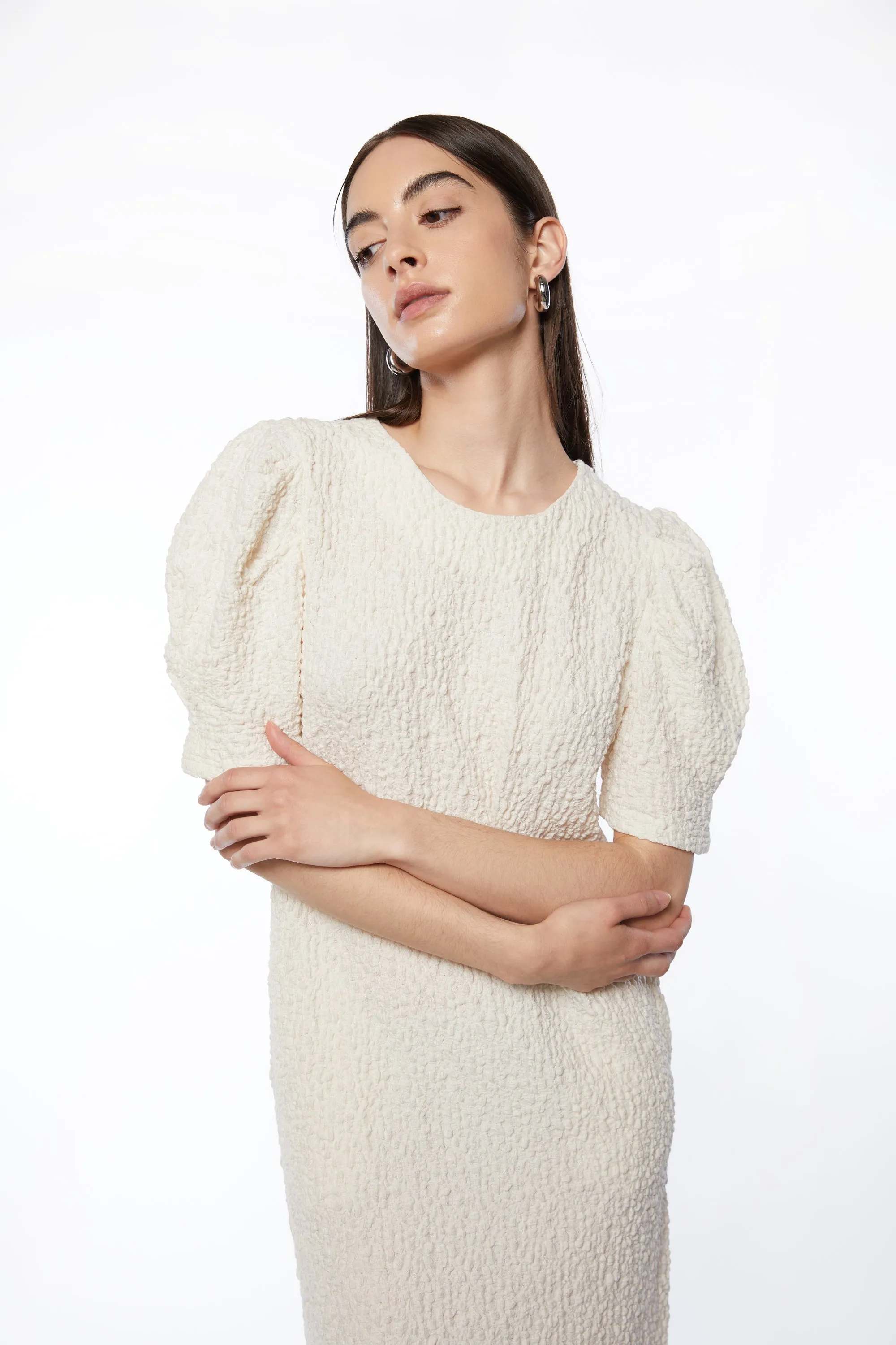 CRINKLED MIDI DRESS sold by OAK AND FORT product image thumbnail 2