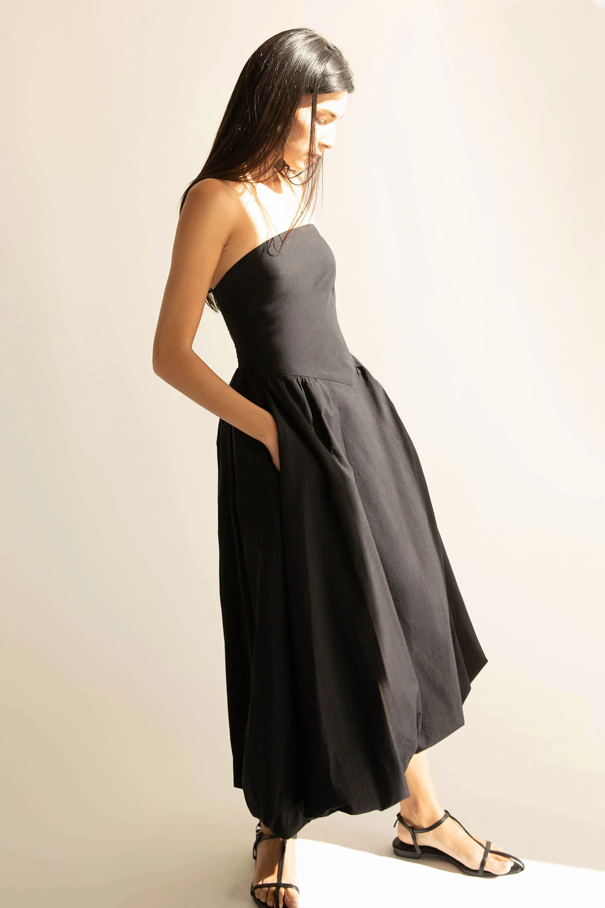 STRAPLESS BUBBLE HEM DRESS sold by OAK AND FORT product image thumbnail 2