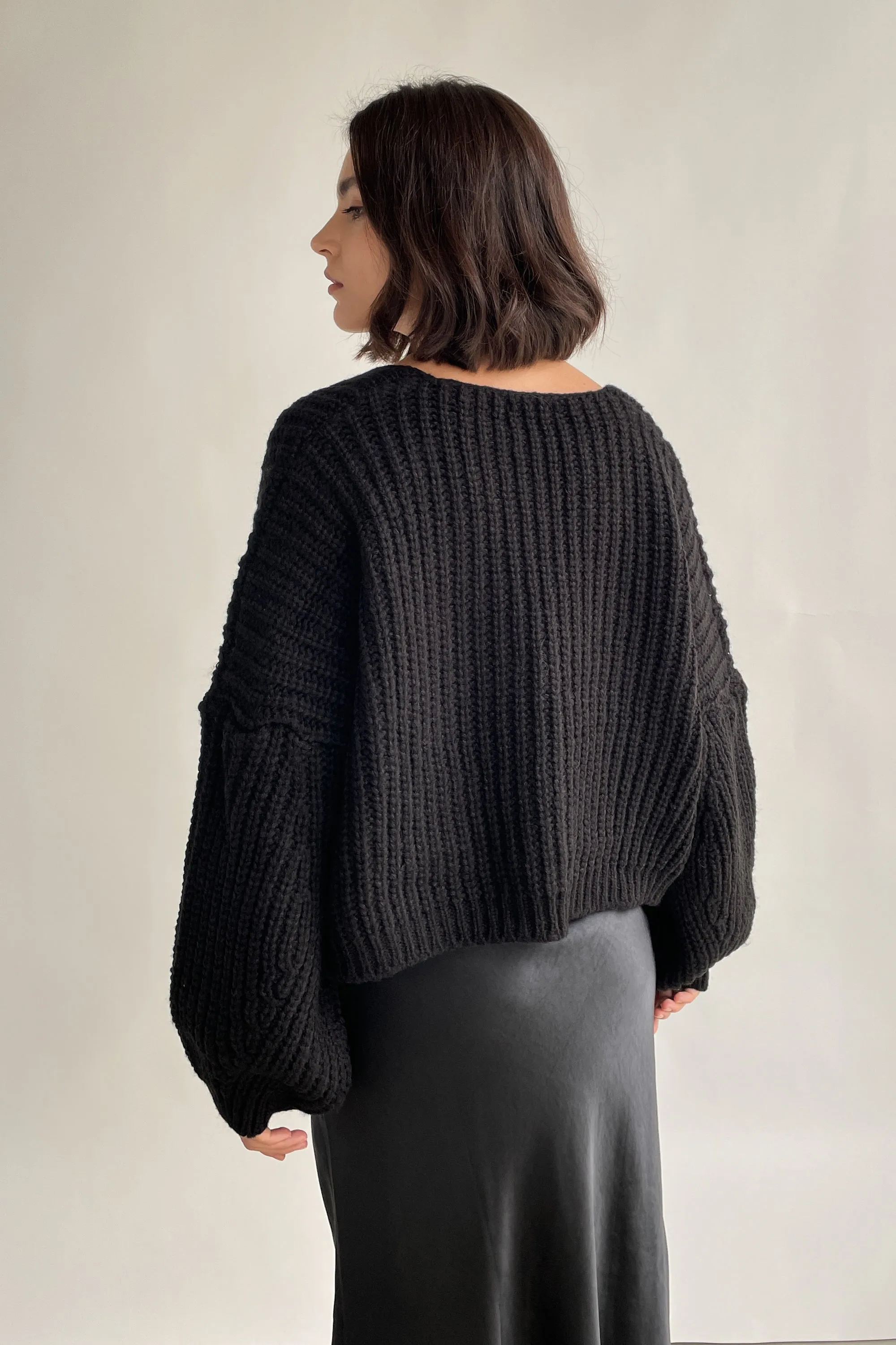 CROPPED BUTTON FRONT CARDIGAN sold by OAK AND FORT product image thumbnail 4