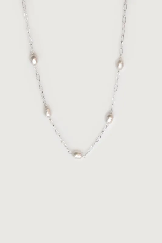 FLOATING NATURAL PEARL CHAIN NECKLACE sold by OAK AND FORT