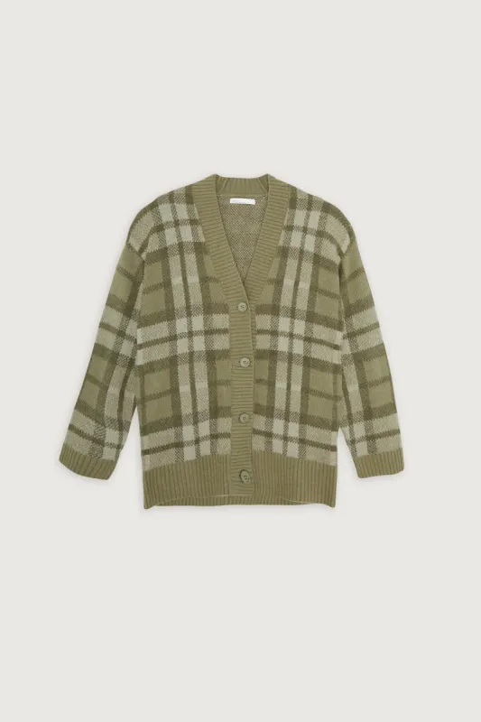 FUZZY OVERSIZED PLAID CARDIGAN sold by OAK AND FORT