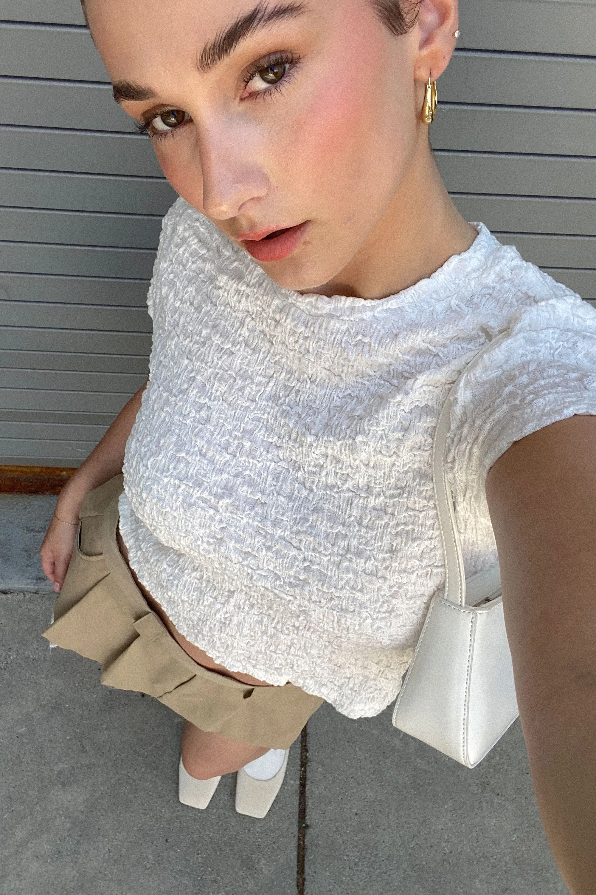 CRINKLED TEXTURE TSHIRT sold by OAK AND FORT