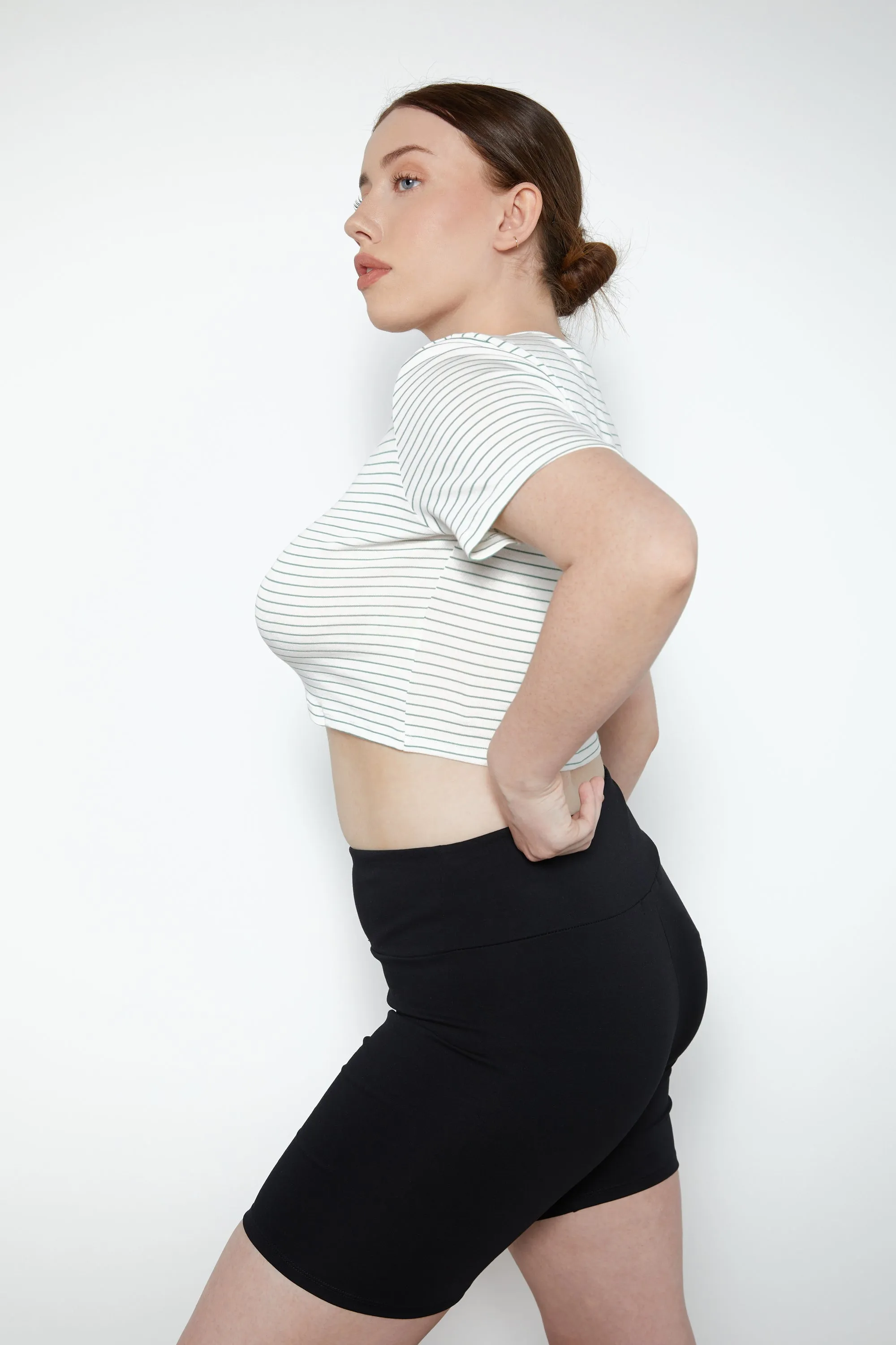 CROPPED STRIPED TEE sold by OAK AND FORT product image thumbnail 2