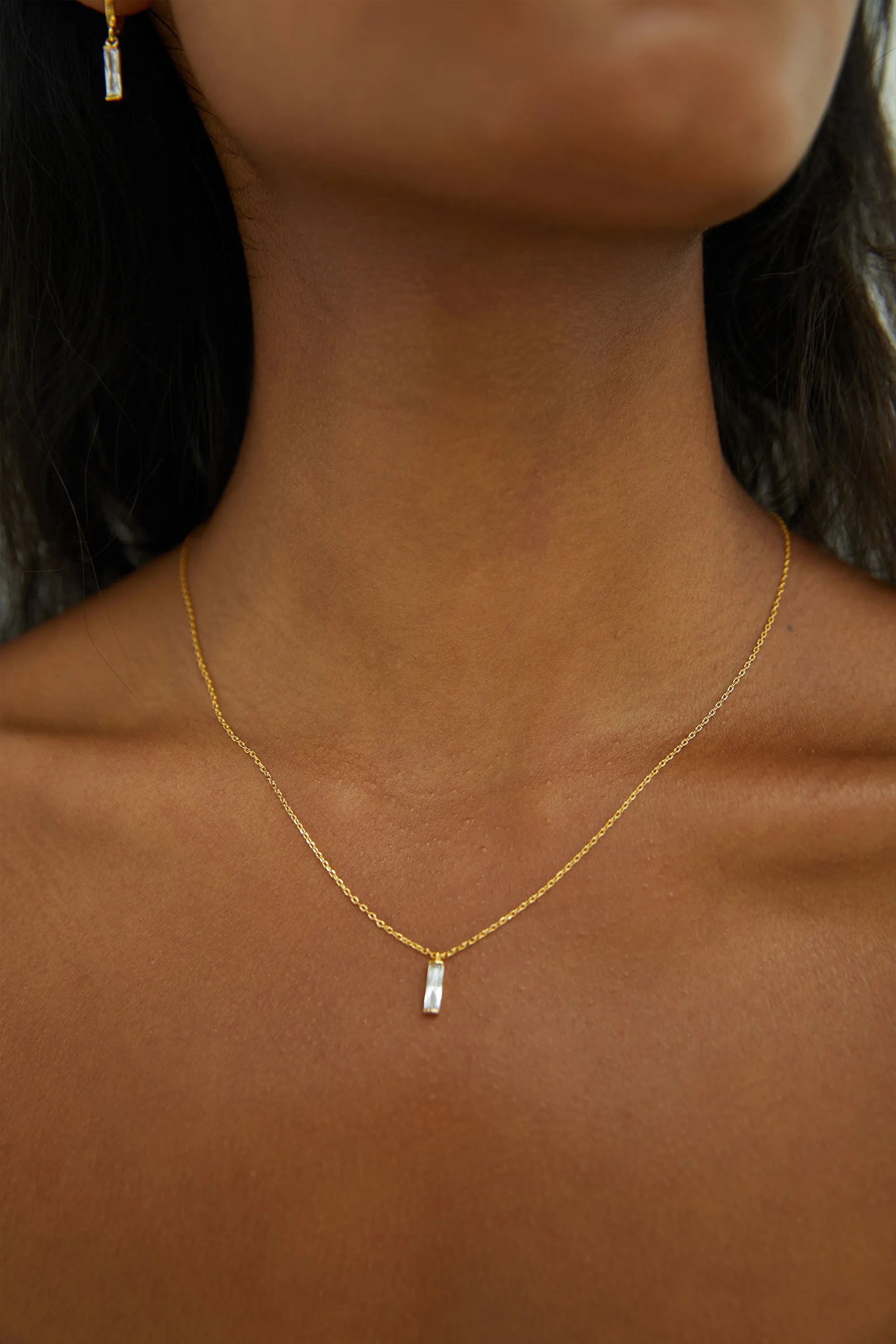 NECKLACE WITH TINY BAR PENDANT sold by OAK AND FORT