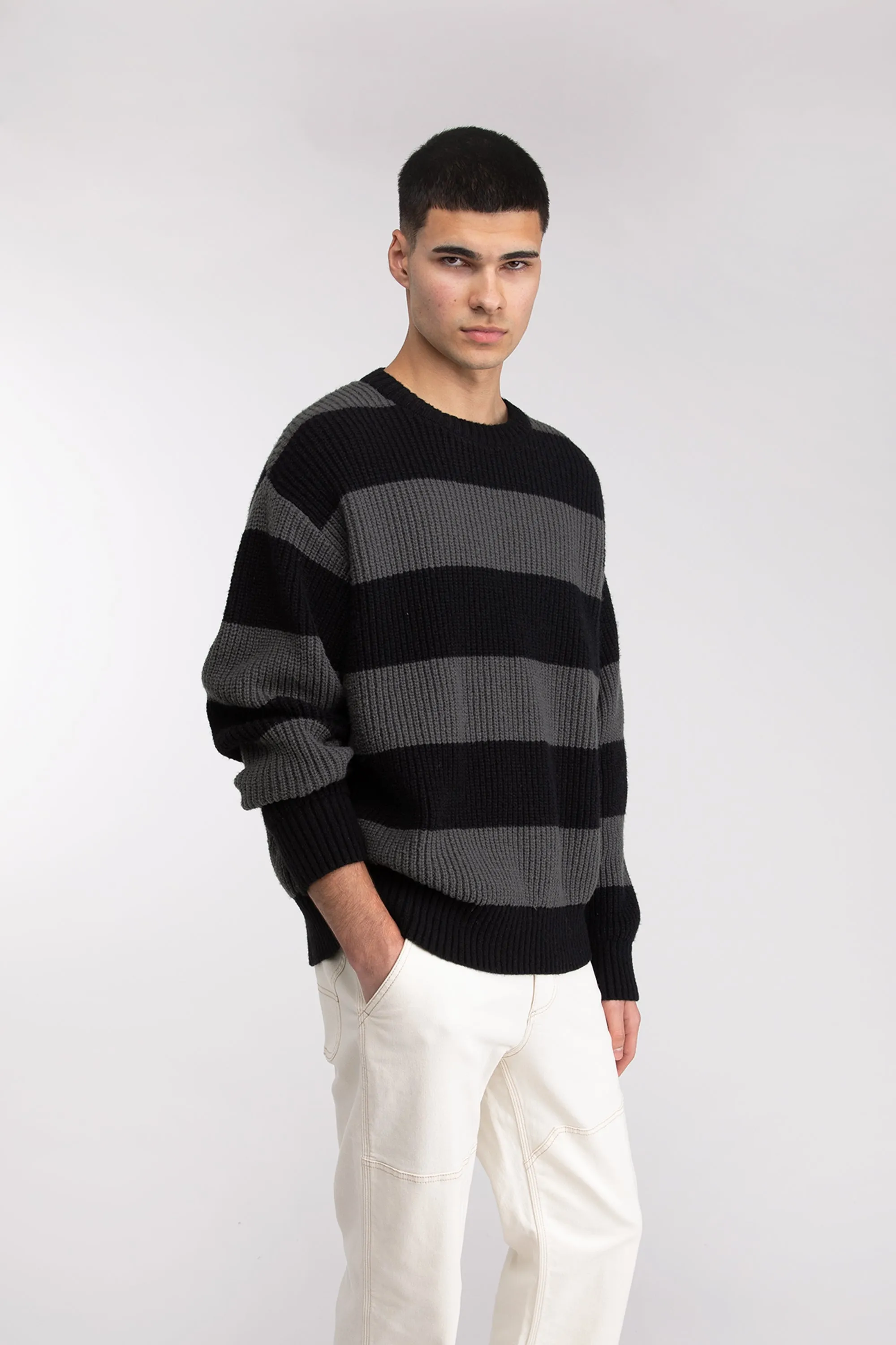 STRIPED CREWNECK SWEATER sold by OAK AND FORT product image thumbnail 3