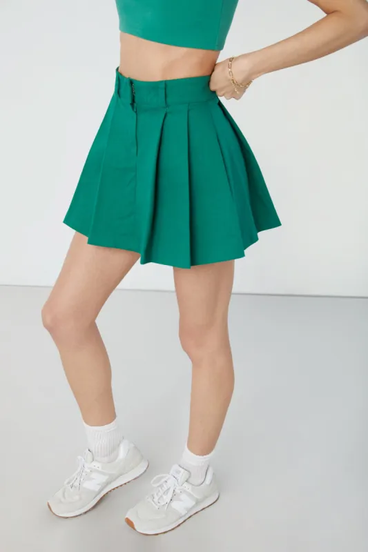 WOVEN PLEATED TENNIS SKIRT sold by OAK AND FORT