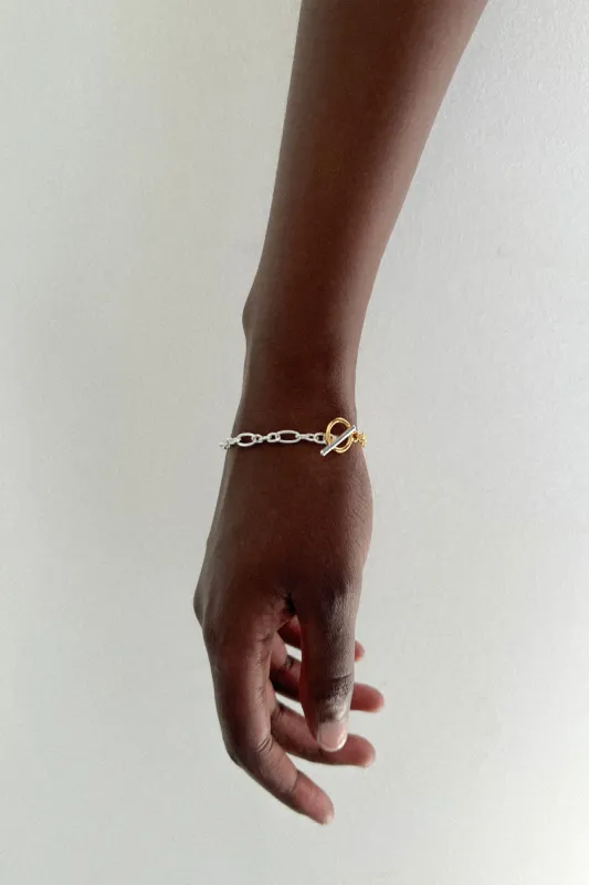 TWO-TONE FIGARO CHAIN BRACELET sold by OAK AND FORT