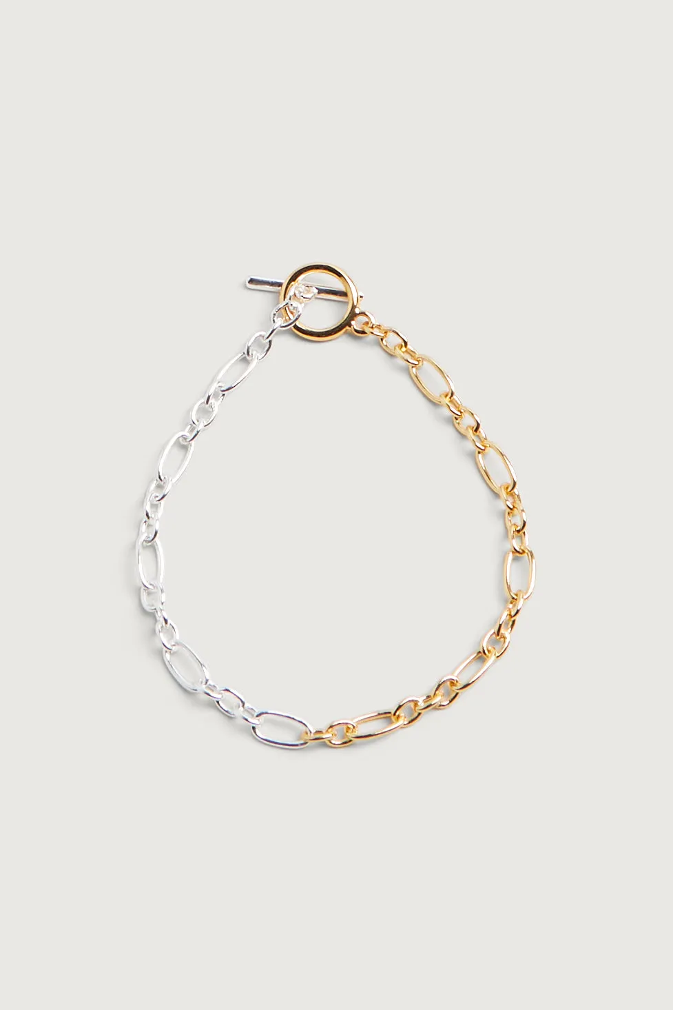 TWO-TONE FIGARO CHAIN BRACELET sold by OAK AND FORT product image thumbnail 2
